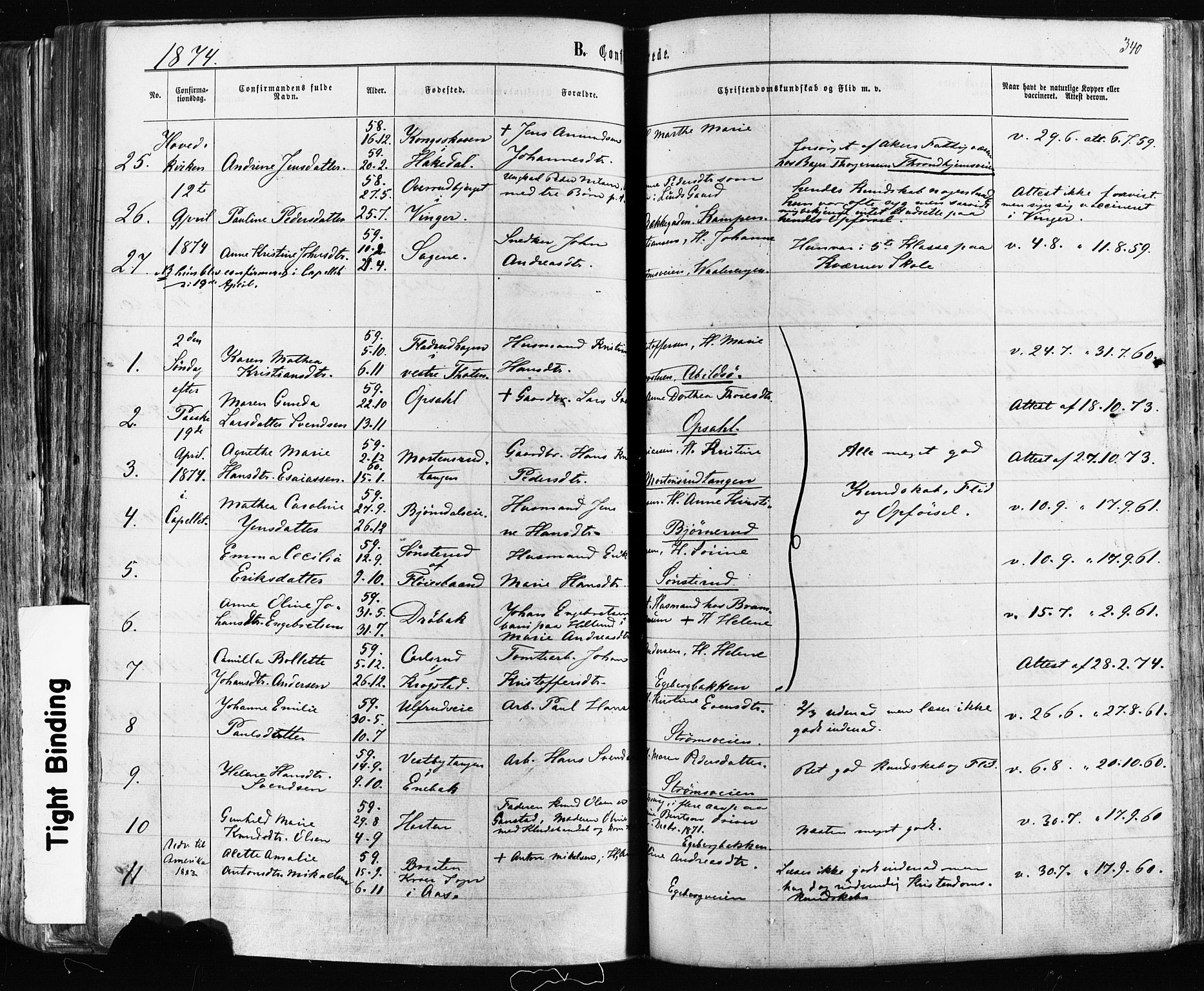 Østre Aker prestekontor Kirkebøker, SAO/A-10840/F/Fa/L0003: Parish register (official) no. I 3, 1869-1875, p. 340