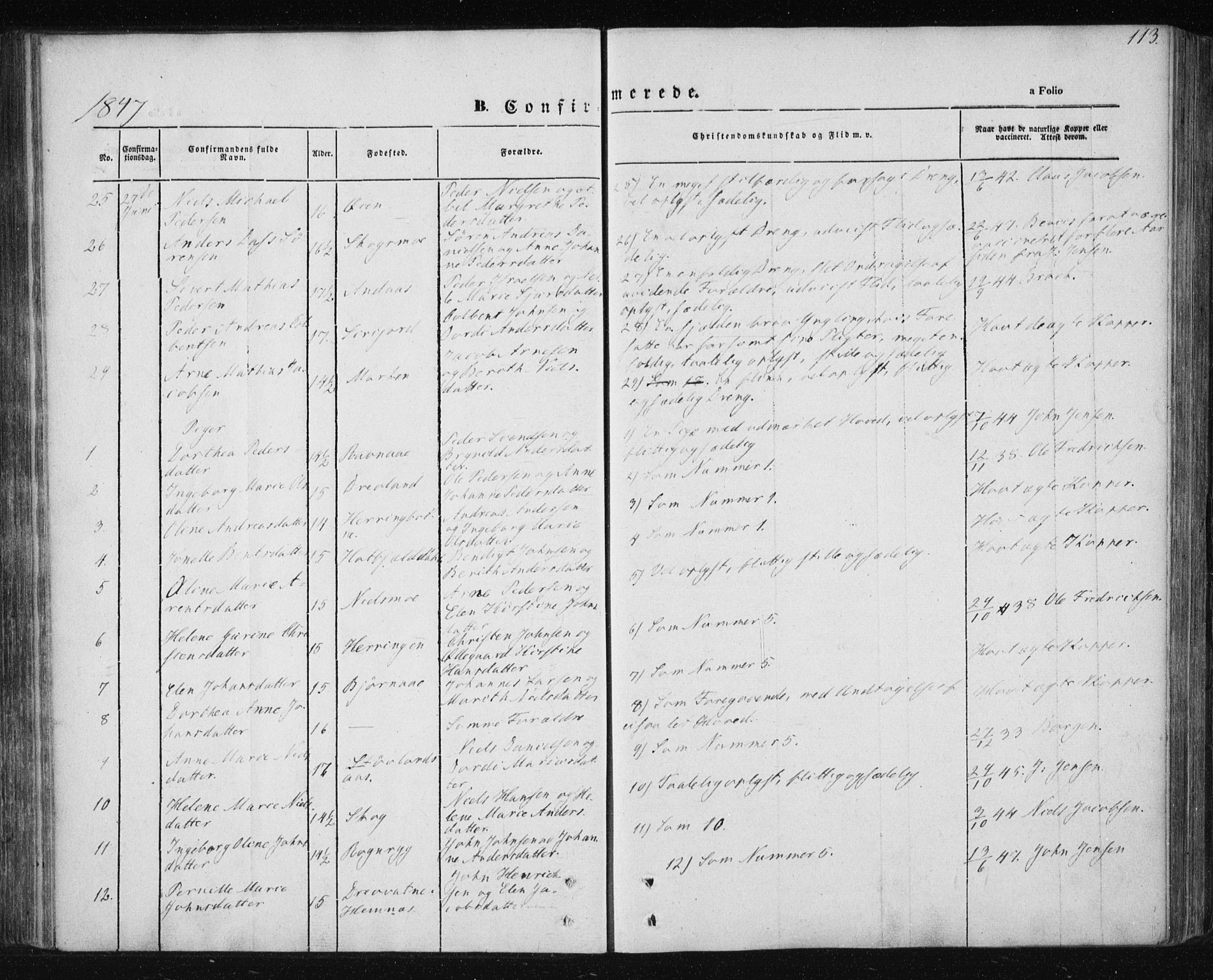 Ministerialprotokoller, klokkerbøker og fødselsregistre - Nordland, AV/SAT-A-1459/820/L0291: Parish register (official) no. 820A12, 1846-1854, p. 113