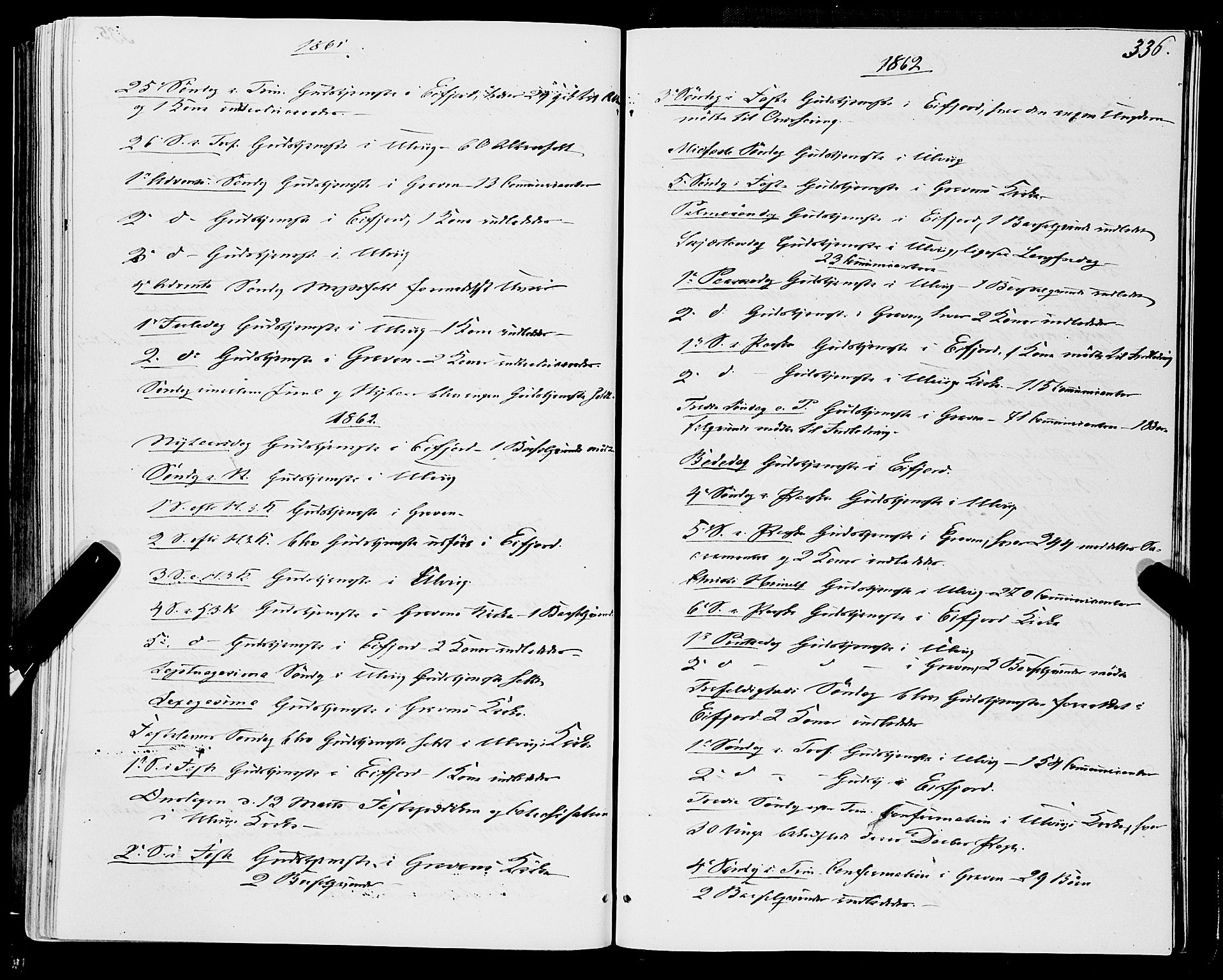 Ulvik sokneprestembete, AV/SAB-A-78801/H/Haa: Parish register (official) no. A 13, 1853-1863, p. 336