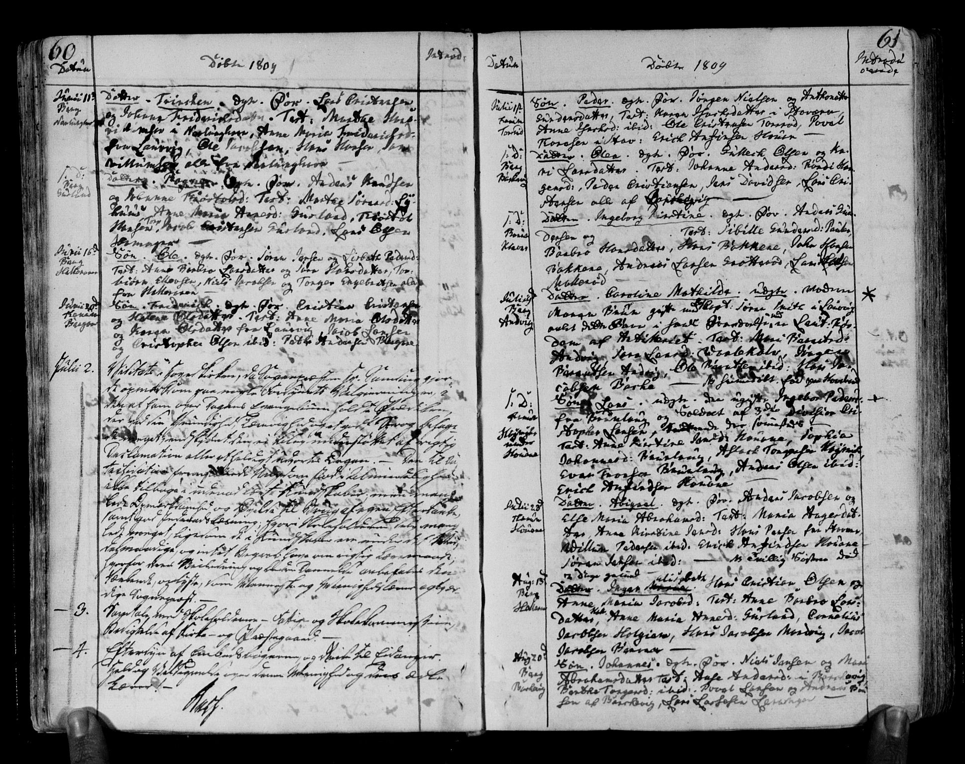 Brunlanes kirkebøker, SAKO/A-342/F/Fa/L0002: Parish register (official) no. I 2, 1802-1834, p. 60-61