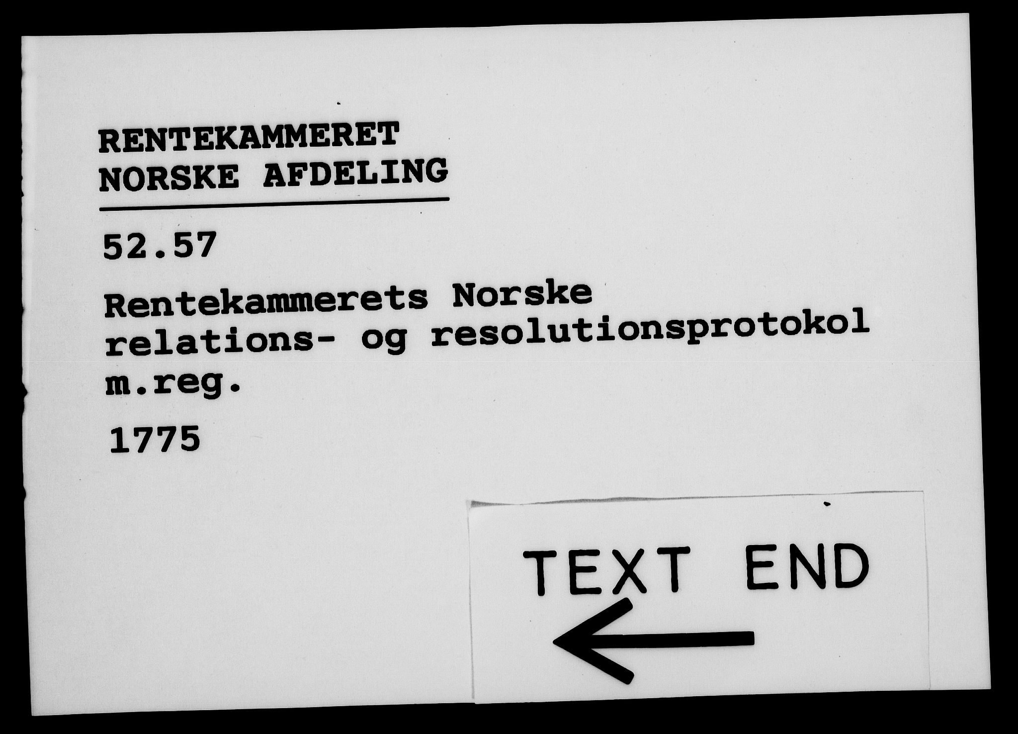 Rentekammeret, Kammerkanselliet, RA/EA-3111/G/Gf/Gfa/L0057: Norsk relasjons- og resolusjonsprotokoll (merket RK 52.57), 1775, p. 236