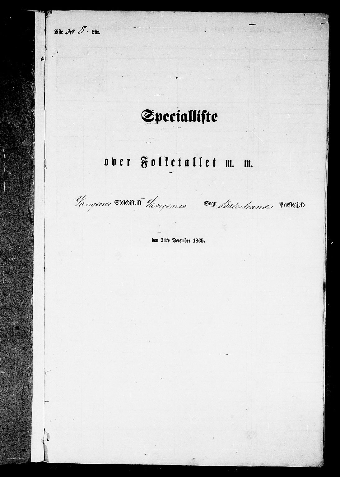 RA, 1865 census for Balestrand, 1865, p. 85