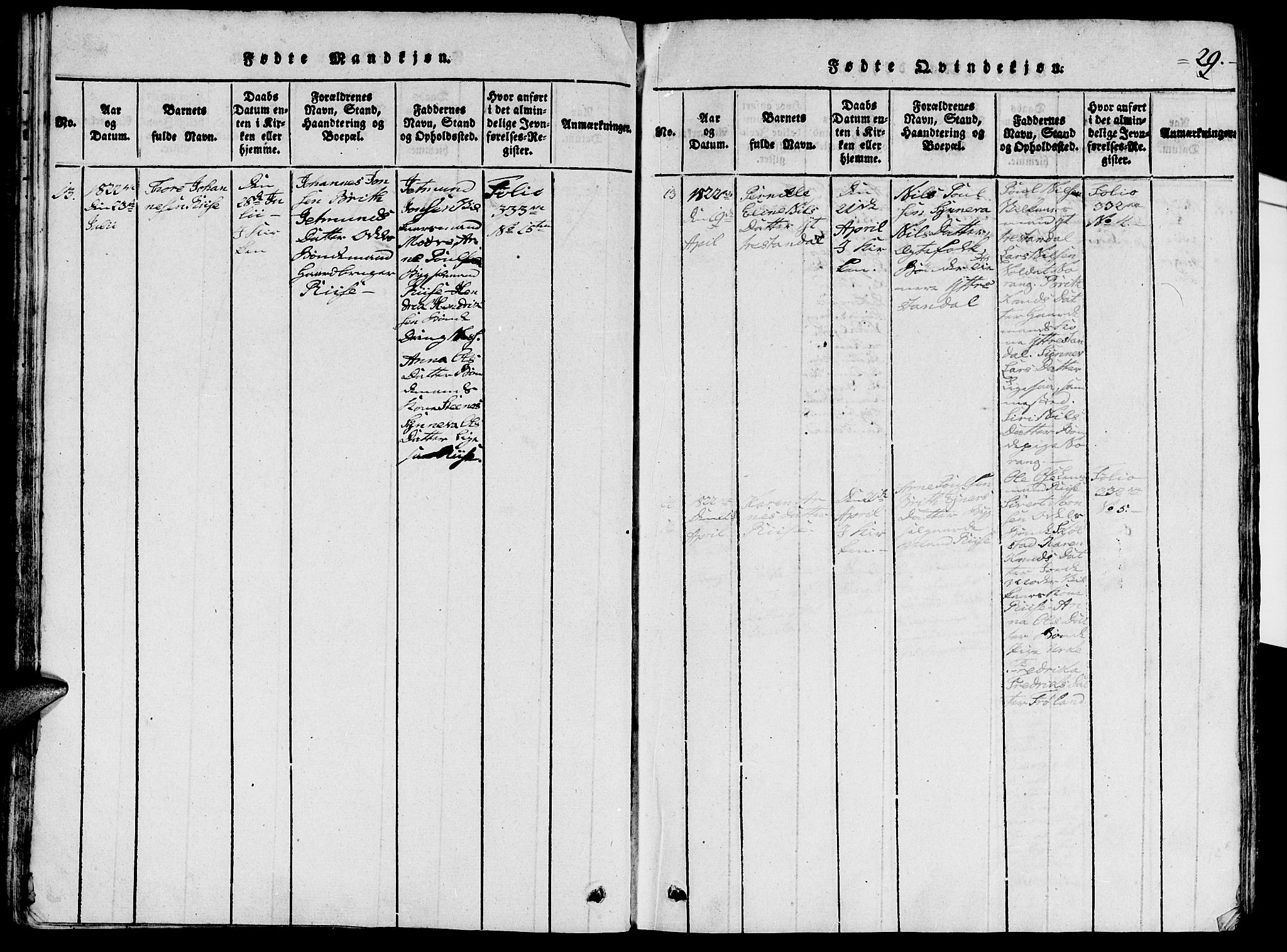 Ministerialprotokoller, klokkerbøker og fødselsregistre - Møre og Romsdal, AV/SAT-A-1454/515/L0207: Parish register (official) no. 515A03, 1819-1829, p. 29