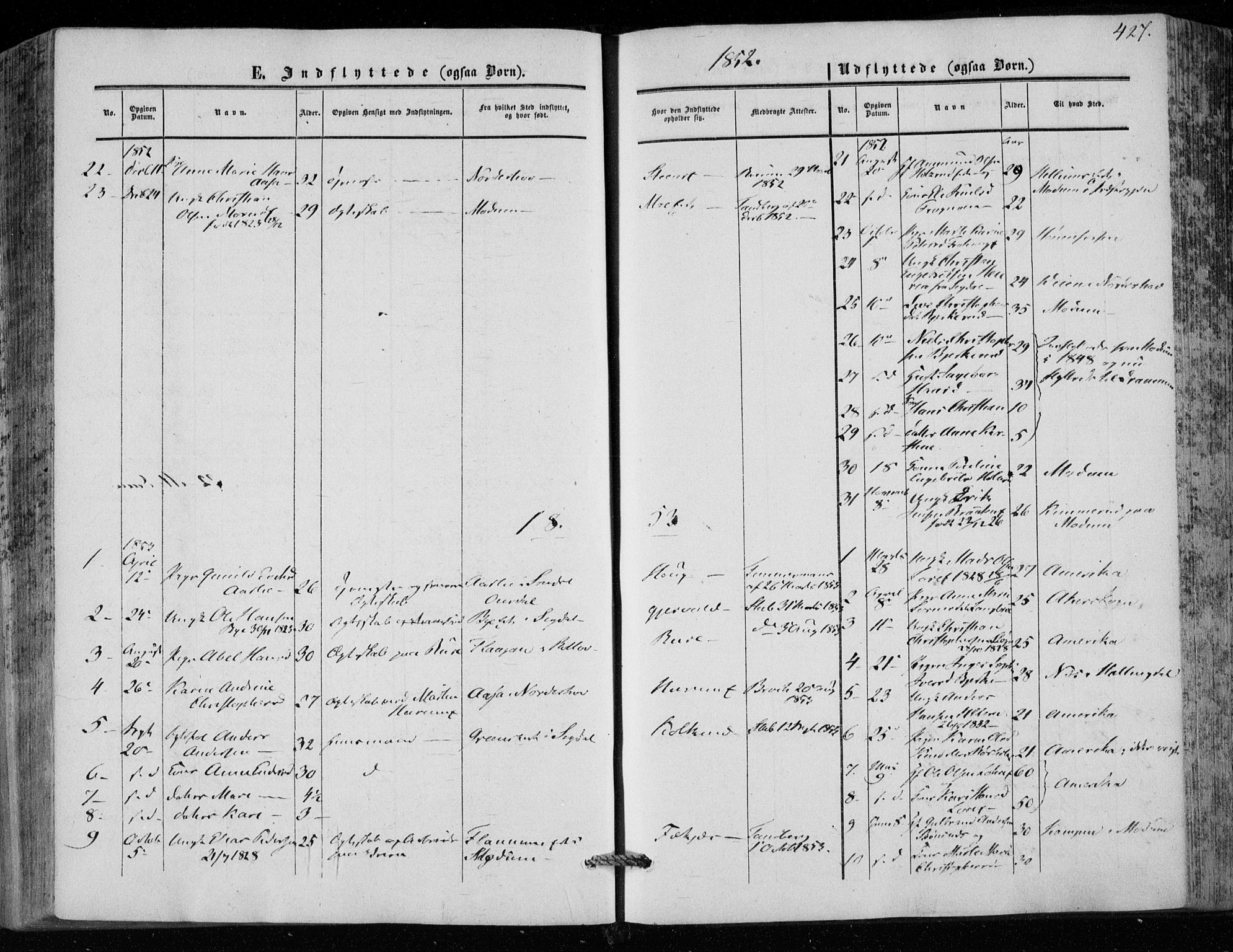 Hole kirkebøker, SAKO/A-228/F/Fa/L0006: Parish register (official) no. I 6, 1852-1872, p. 427