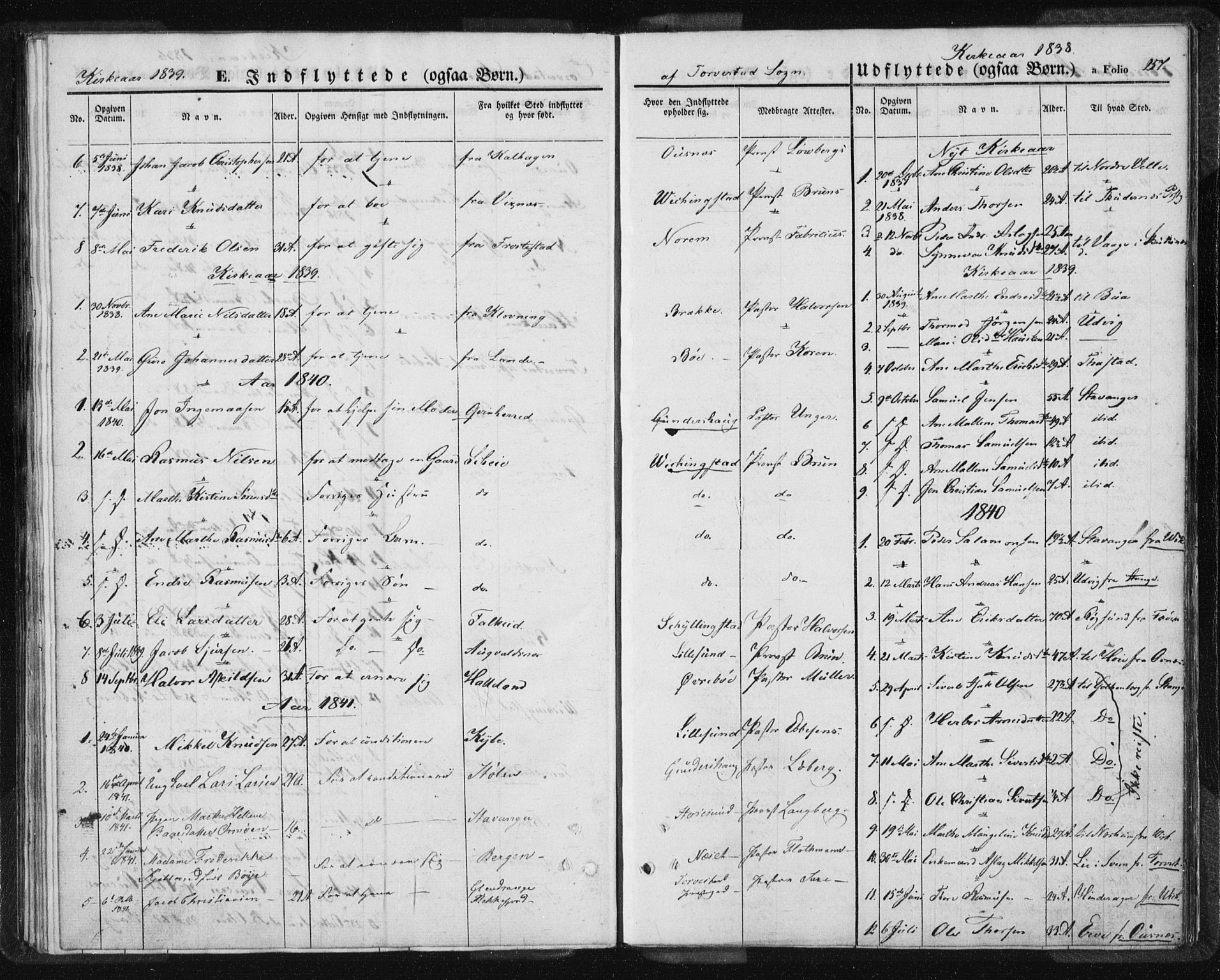 Torvastad sokneprestkontor, AV/SAST-A -101857/H/Ha/Haa/L0005: Parish register (official) no. A 5, 1836-1847, p. 257