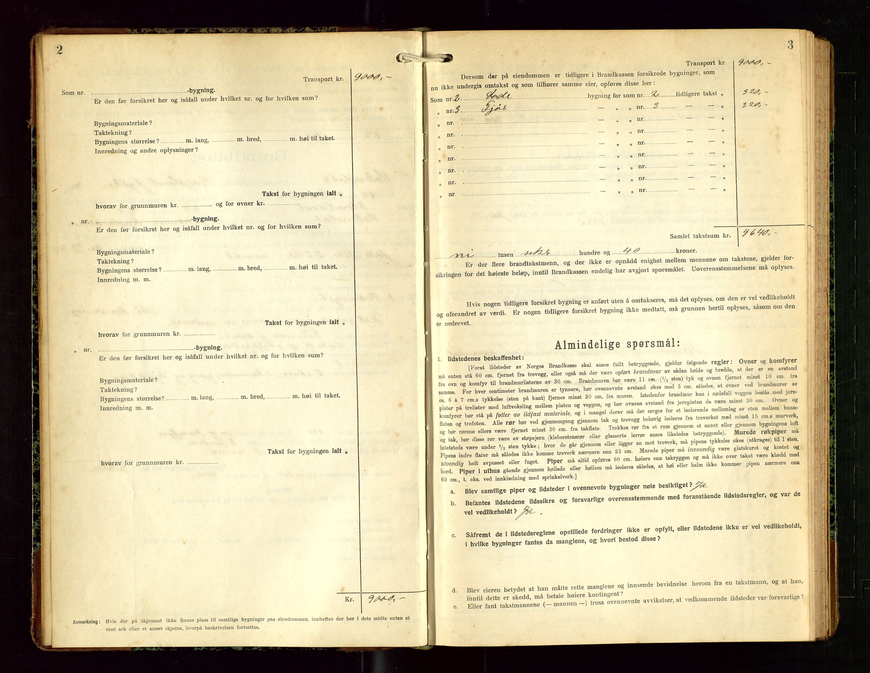 Sokndal lensmannskontor, AV/SAST-A-100417/Gob/L0006: "Brandtakst-Protokol", 1924-1930, p. 2-3