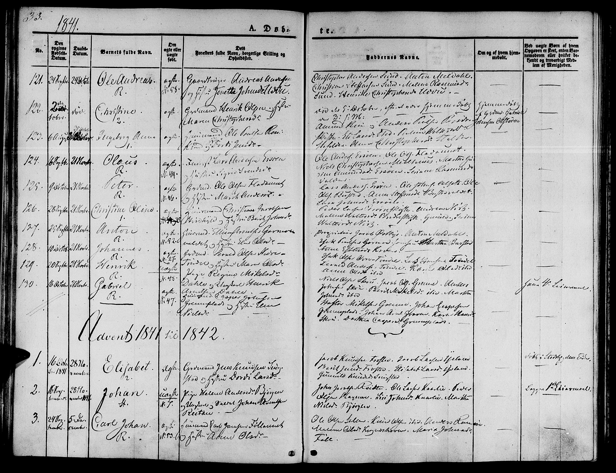 Ministerialprotokoller, klokkerbøker og fødselsregistre - Sør-Trøndelag, SAT/A-1456/646/L0610: Parish register (official) no. 646A08, 1837-1847, p. 33