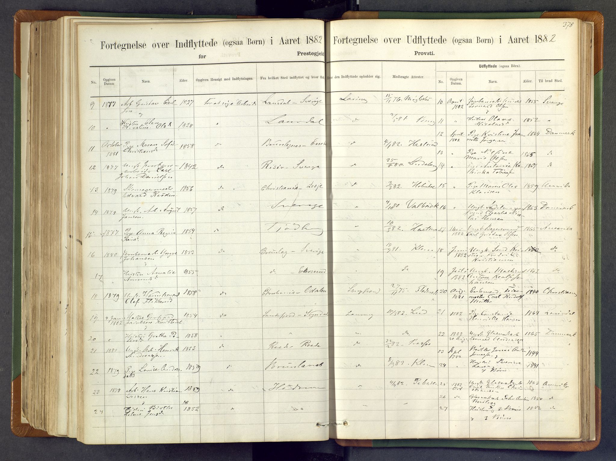 Larvik kirkebøker, AV/SAKO-A-352/F/Fa/L0007: Parish register (official) no. I 7, 1871-1883, p. 378