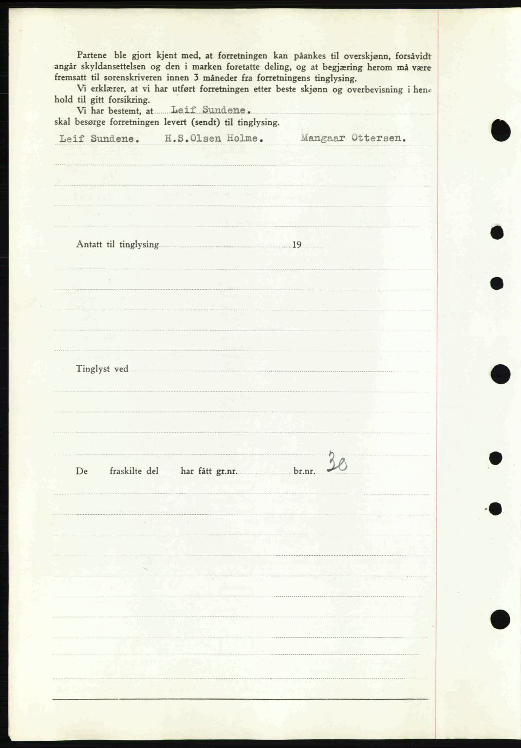 Tønsberg sorenskriveri, AV/SAKO-A-130/G/Ga/Gaa/L0012: Mortgage book no. A12, 1942-1943, Diary no: : 2139/1942