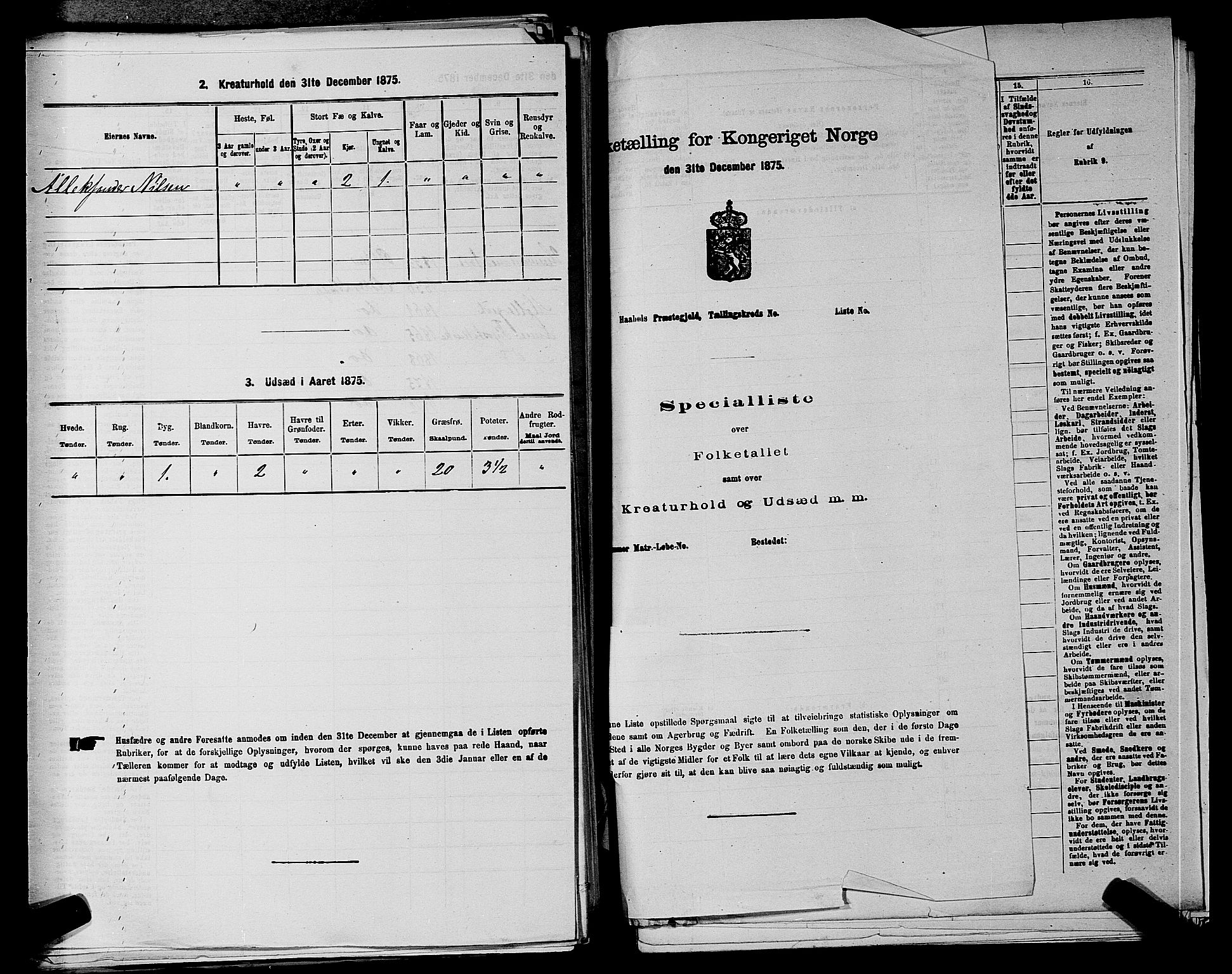 RA, 1875 census for 0220P Asker, 1875, p. 1026