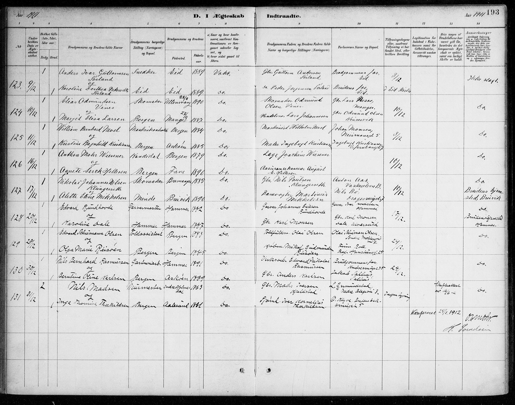 Johanneskirken sokneprestembete, AV/SAB-A-76001/H/Haa/L0012: Parish register (official) no. D 1, 1885-1912, p. 193