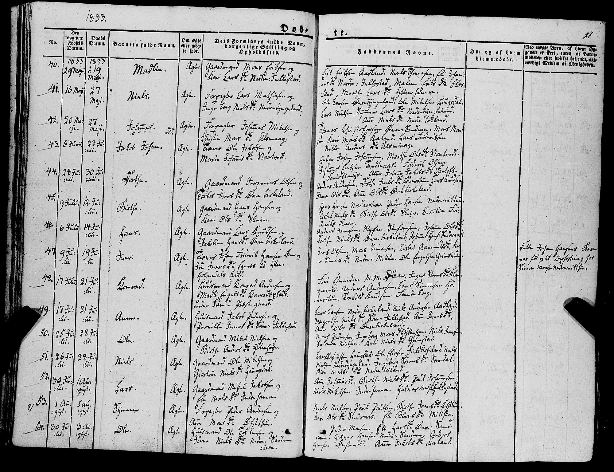 Fana Sokneprestembete, AV/SAB-A-75101/H/Haa/Haaa/L0008: Parish register (official) no. A 8, 1829-1851, p. 28