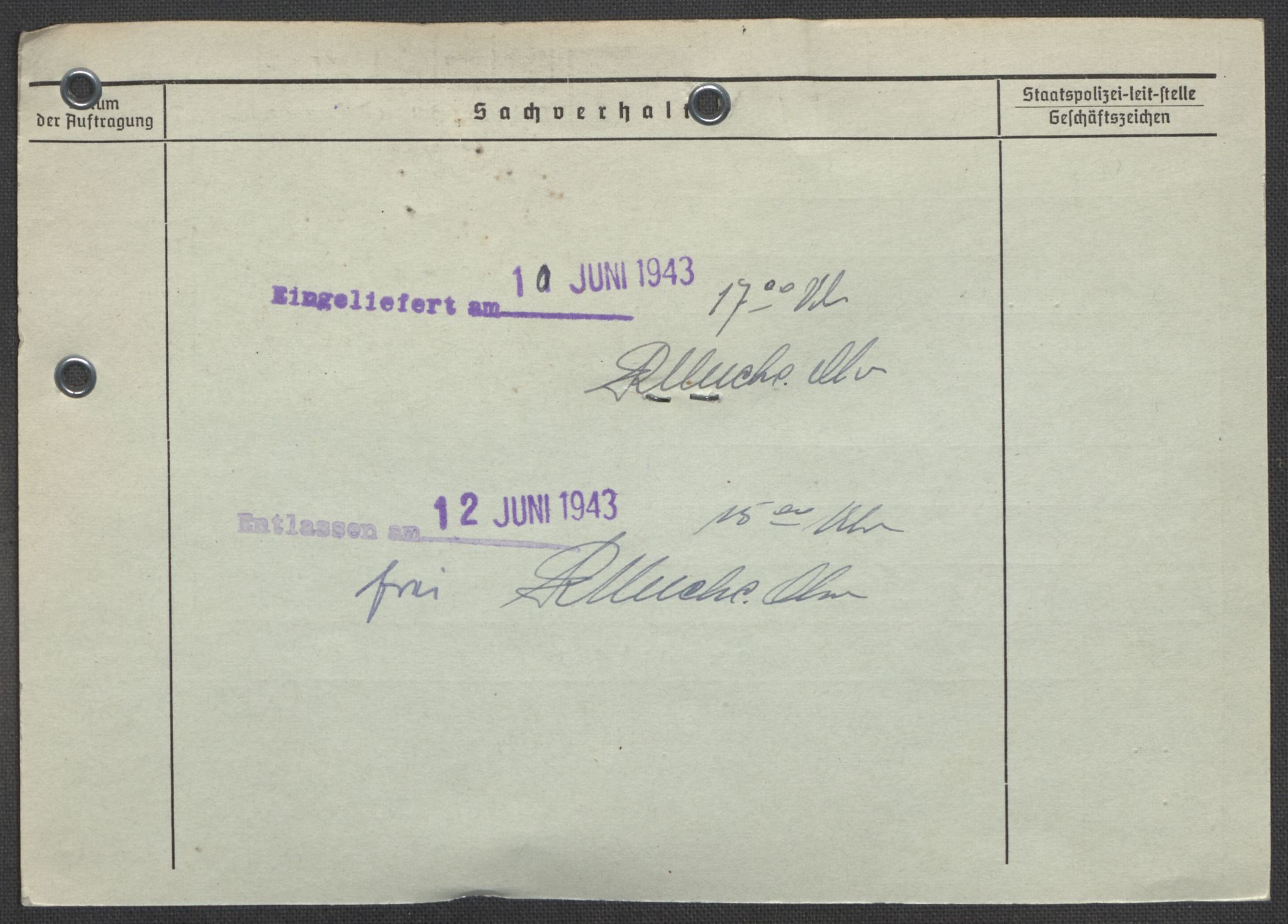 Befehlshaber der Sicherheitspolizei und des SD, AV/RA-RAFA-5969/E/Ea/Eaa/L0005: Register over norske fanger i Møllergata 19: Hø-Kj, 1940-1945, p. 1310