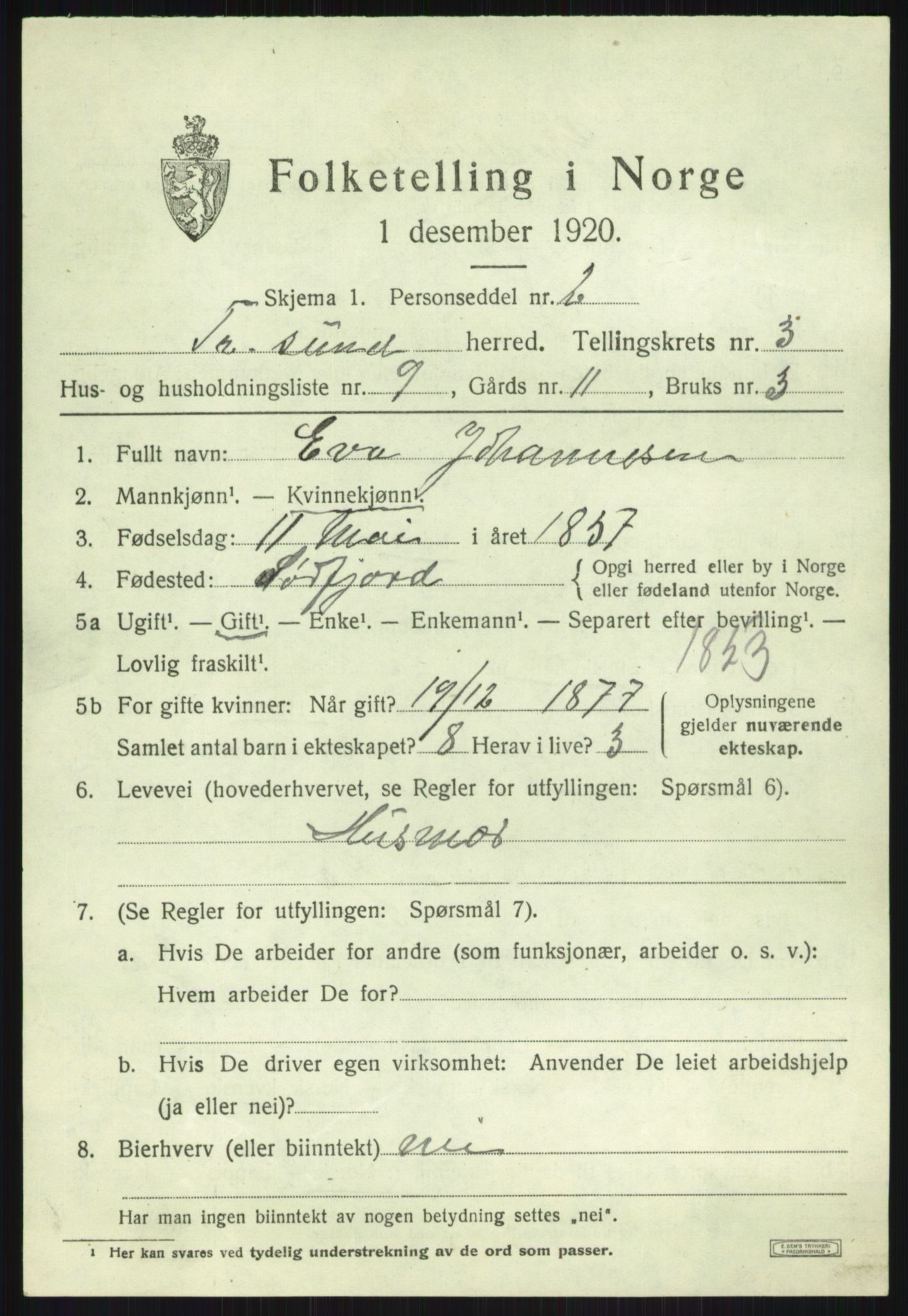 SATØ, 1920 census for Tromsøysund, 1920, p. 2790