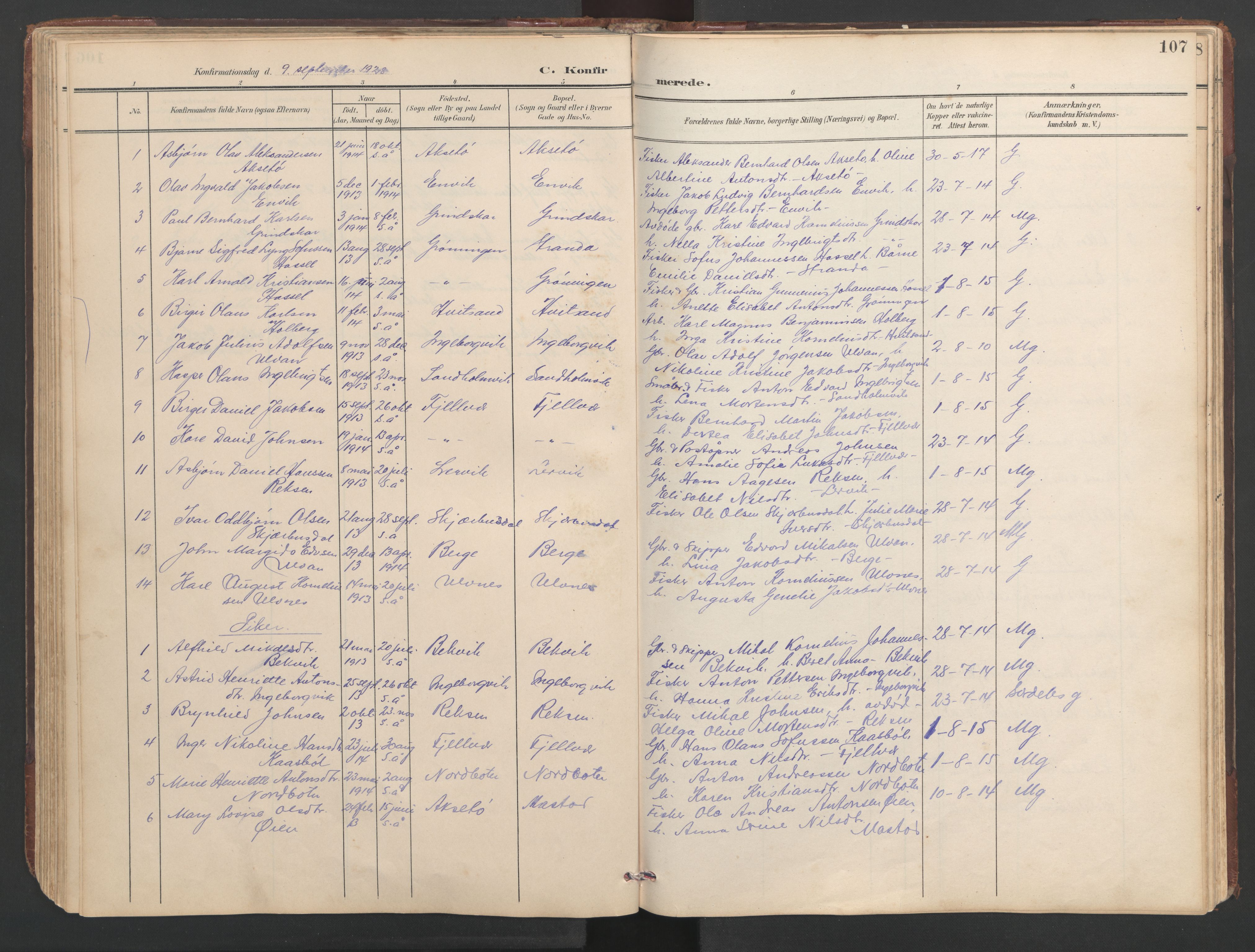 Ministerialprotokoller, klokkerbøker og fødselsregistre - Sør-Trøndelag, SAT/A-1456/638/L0571: Parish register (copy) no. 638C03, 1901-1930, p. 107