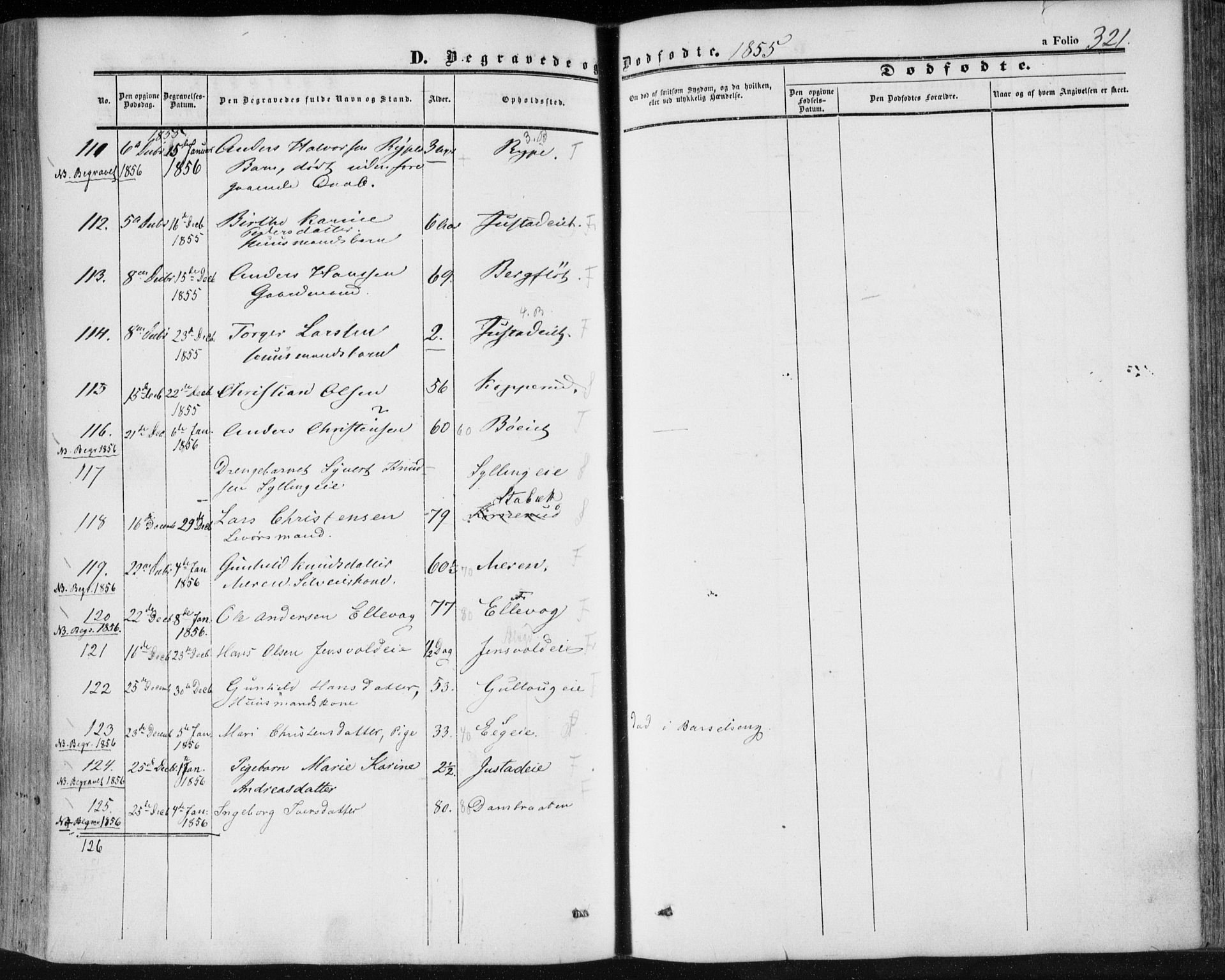 Lier kirkebøker, AV/SAKO-A-230/F/Fa/L0012: Parish register (official) no. I 12, 1854-1864, p. 321