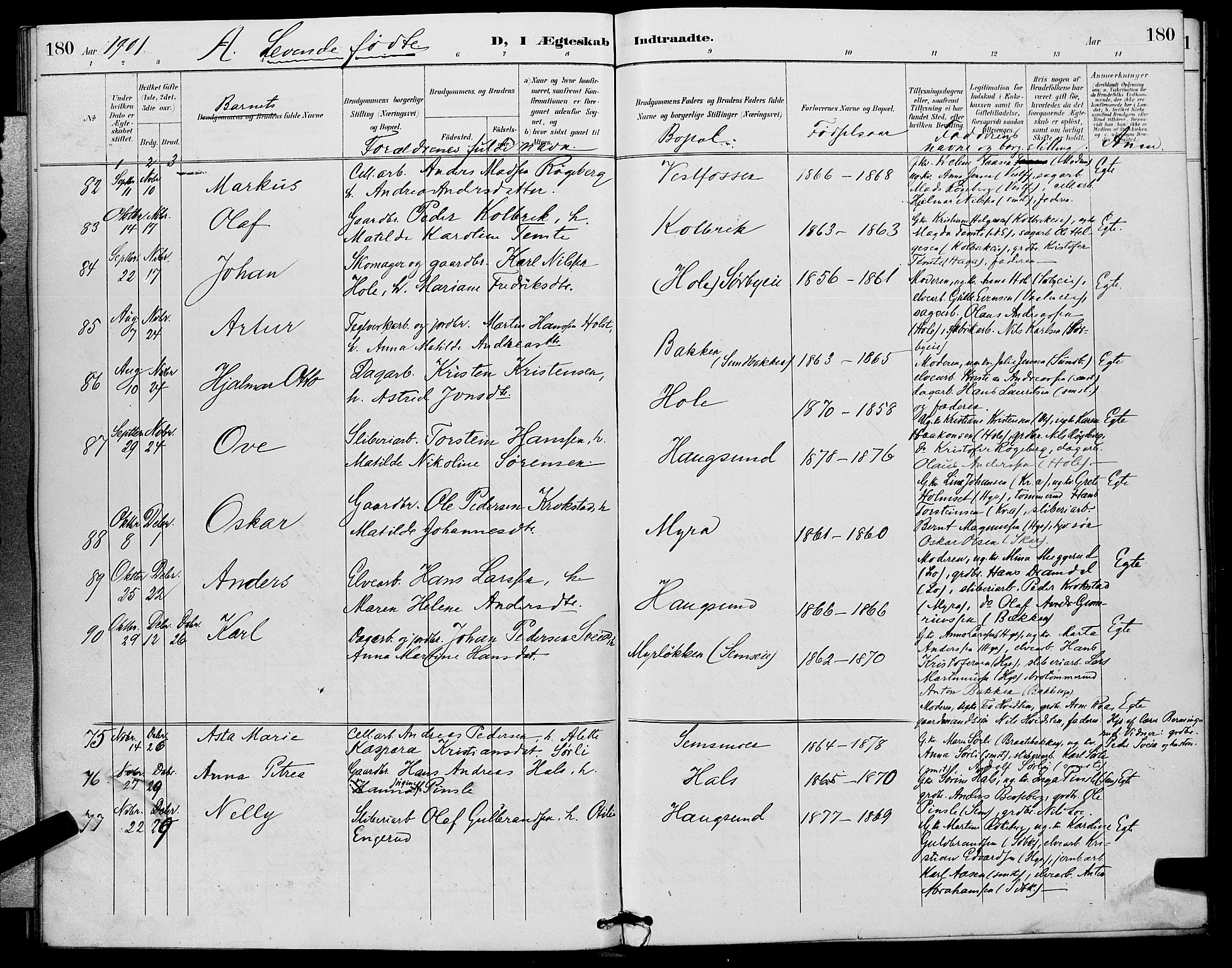 Eiker kirkebøker, SAKO/A-4/G/Ga/L0007: Parish register (copy) no. I 7, 1893-1902, p. 180