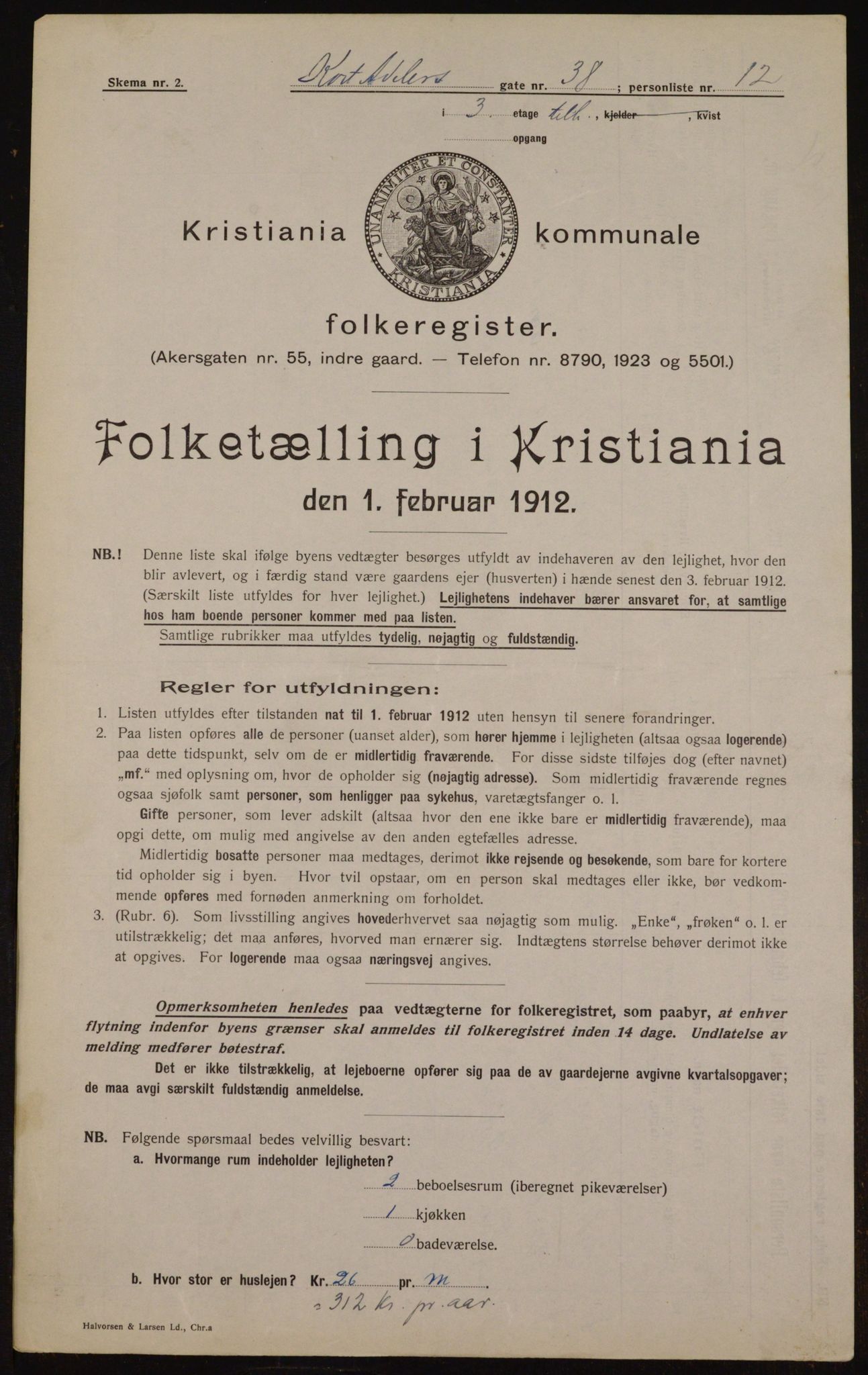 OBA, Municipal Census 1912 for Kristiania, 1912, p. 13894