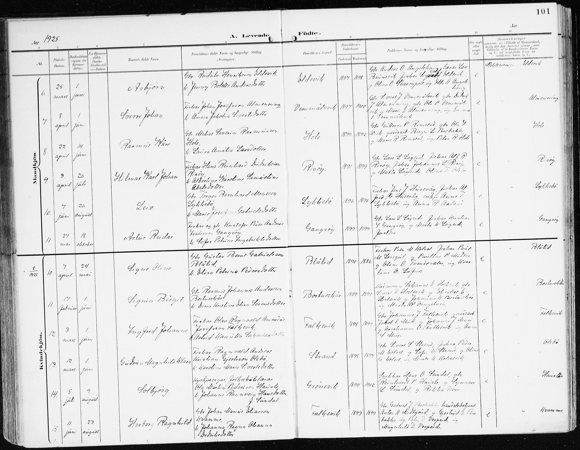 Davik sokneprestembete, AV/SAB-A-79701/H/Haa/Haad/L0002: Parish register (official) no. D 2, 1901-1930, p. 101