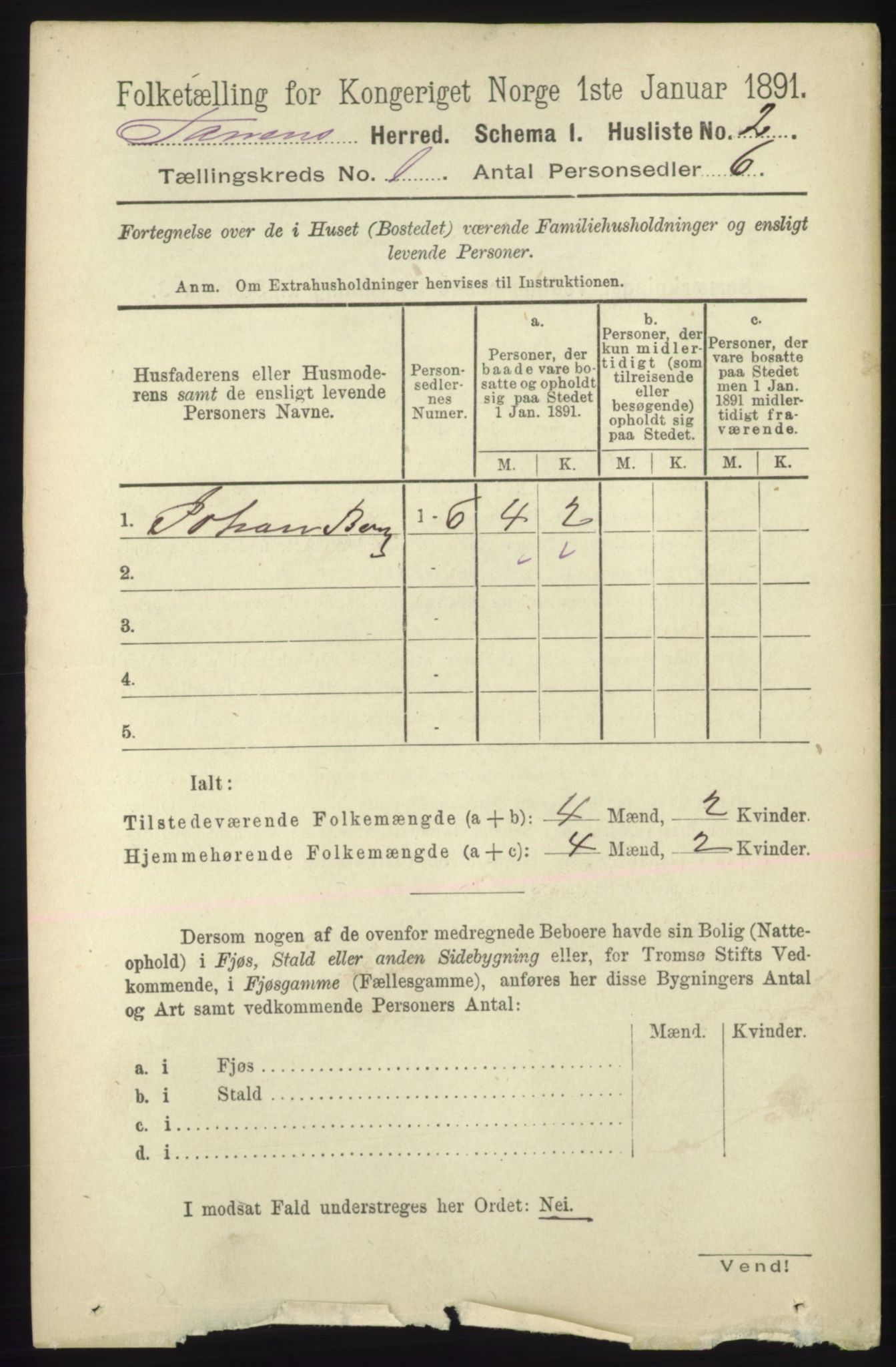RA, 1891 census for 2025 Tana, 1891, p. 26