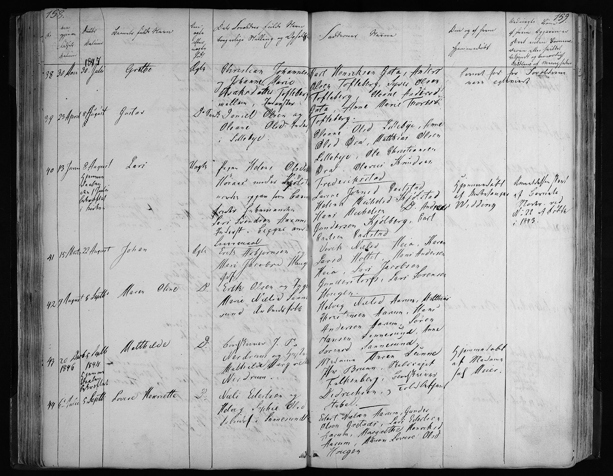 Borge prestekontor Kirkebøker, AV/SAO-A-10903/F/Fa/L0004: Parish register (official) no. I 4, 1836-1848, p. 158-159