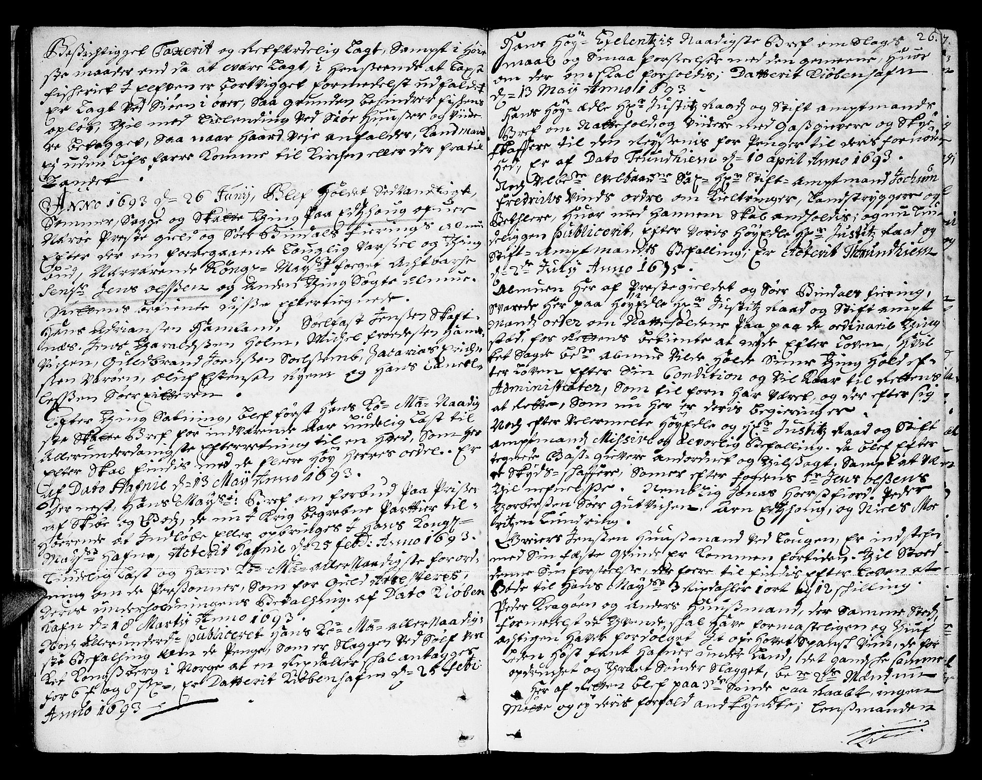 Namdal sorenskriveri, AV/SAT-A-4133/1/1/1A/L0002: Tingbok, 1693-1699, p. 25b-26a