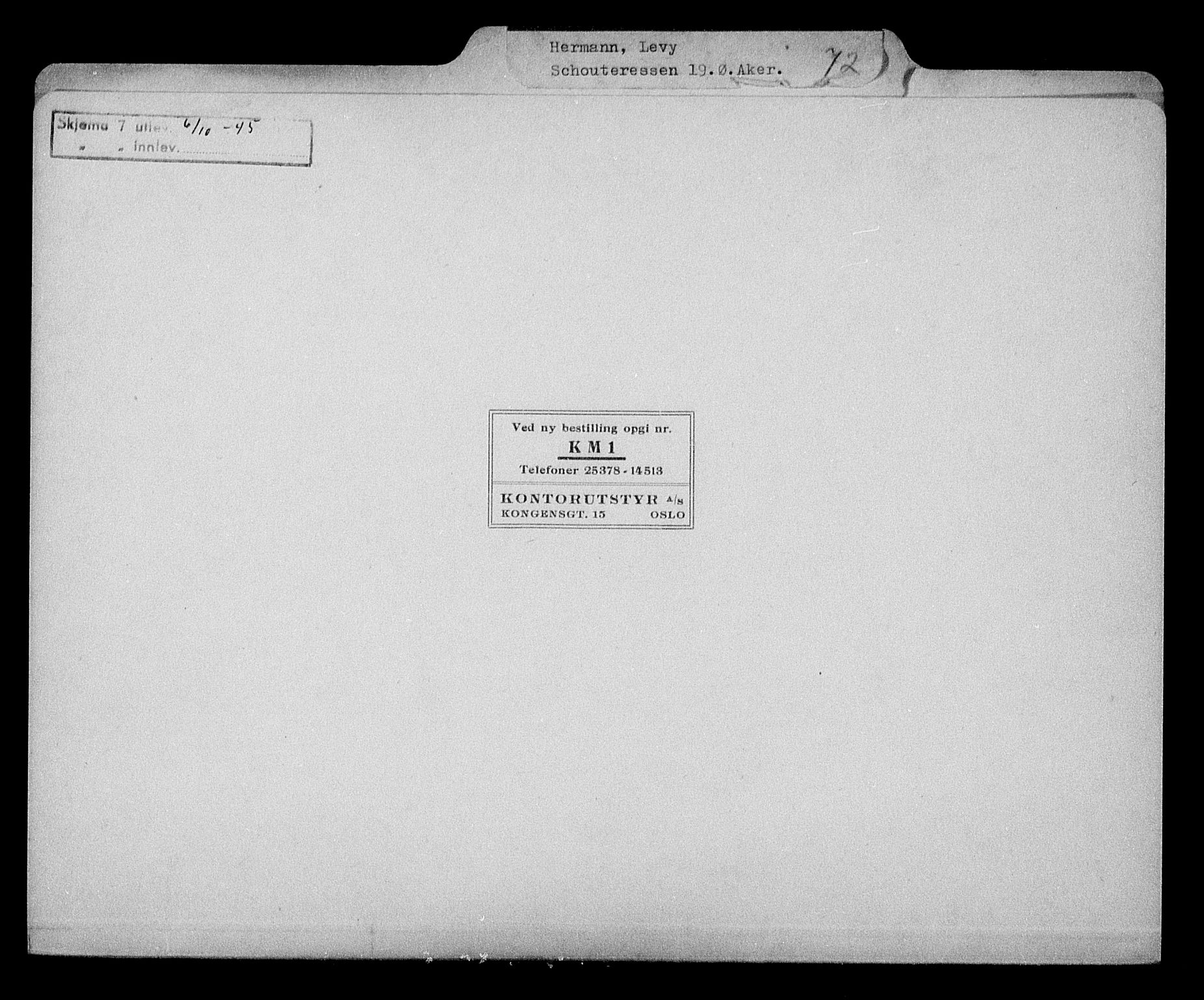 Justisdepartementet, Tilbakeføringskontoret for inndratte formuer, RA/S-1564/H/Hc/Hcc/L0959: --, 1945-1947, p. 264