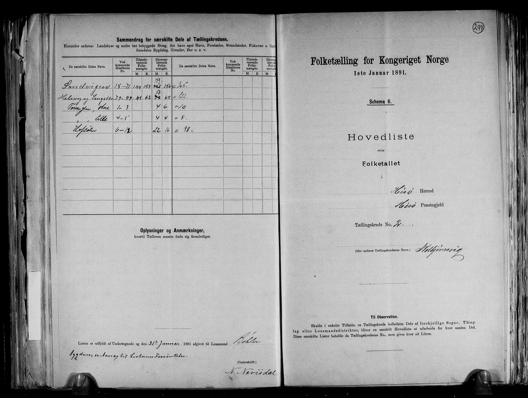 RA, 1891 census for 0922 Hisøy, 1891, p. 8