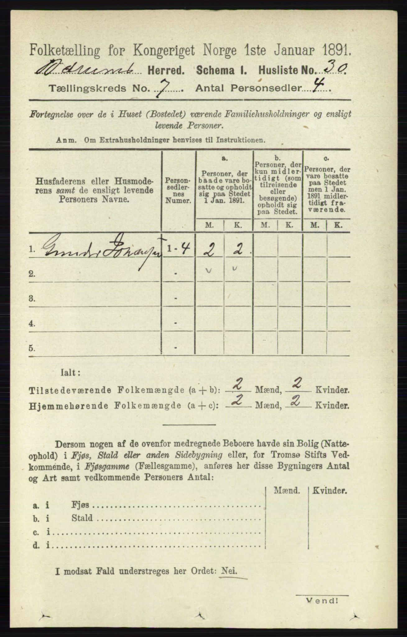 RA, 1891 census for 0219 Bærum, 1891, p. 4067