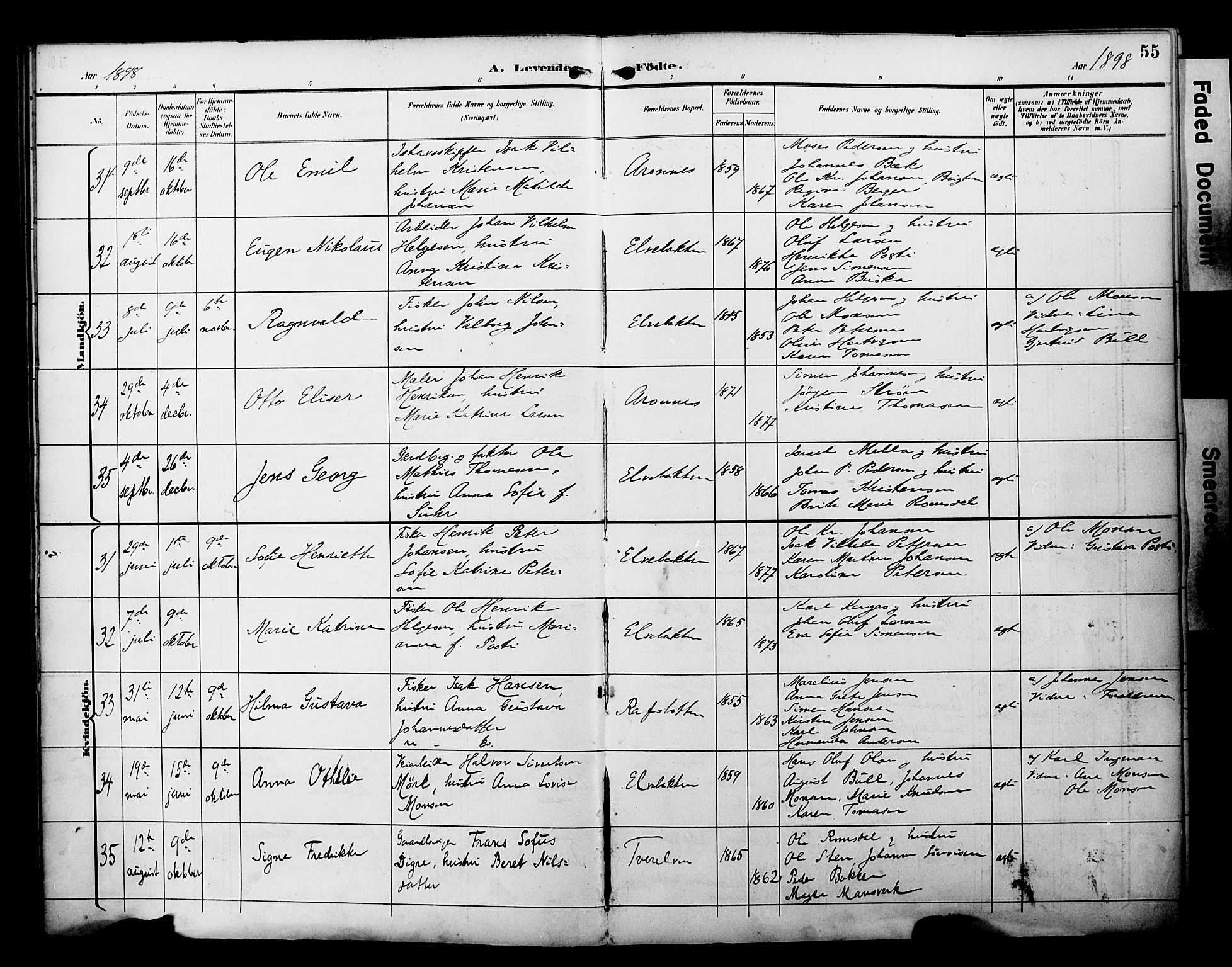 Alta sokneprestkontor, SATØ/S-1338/H/Ha/L0003.kirke: Parish register (official) no. 3, 1892-1904, p. 55