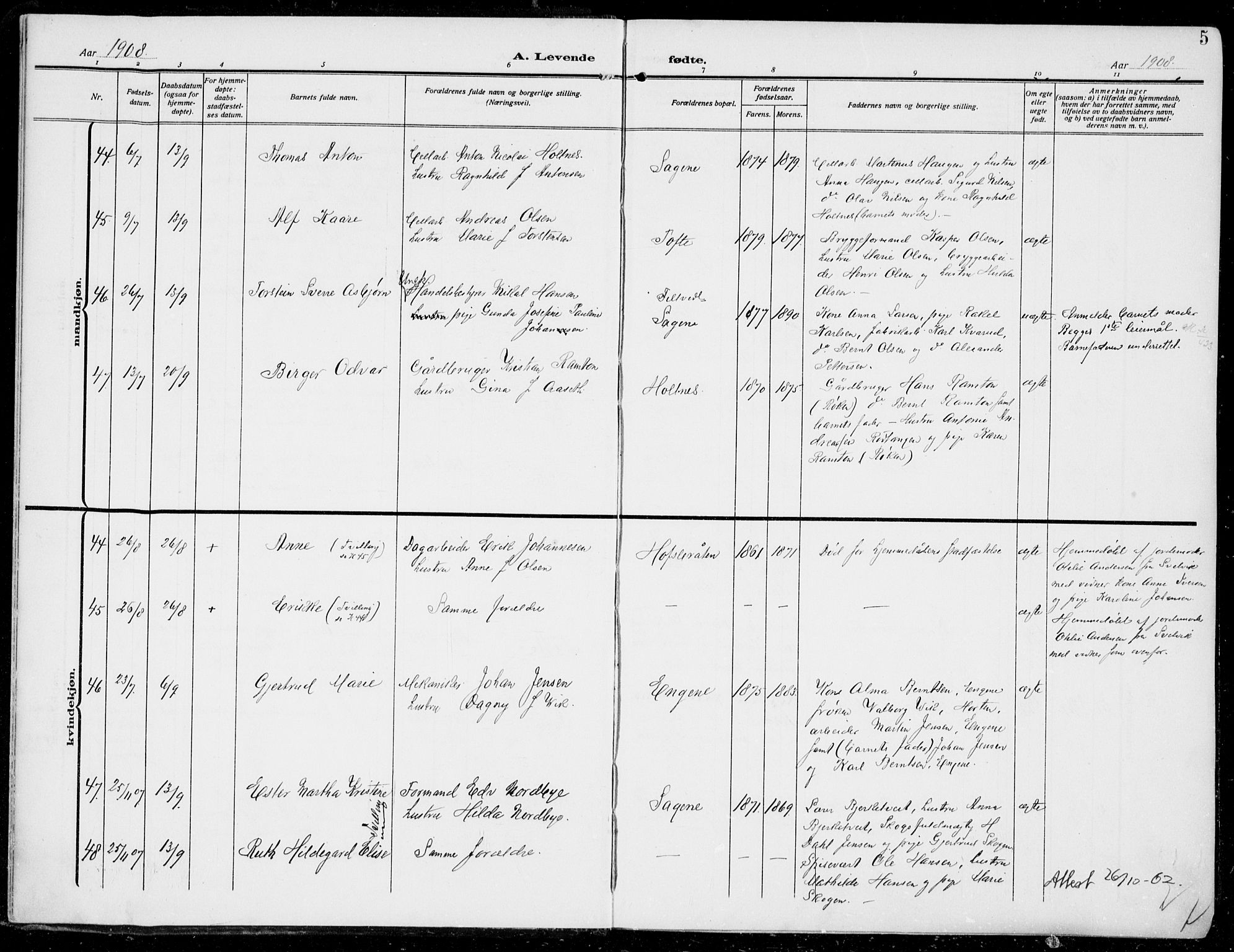 Hurum kirkebøker, AV/SAKO-A-229/F/Fa/L0016: Parish register (official) no. 16, 1899-1918, p. 5