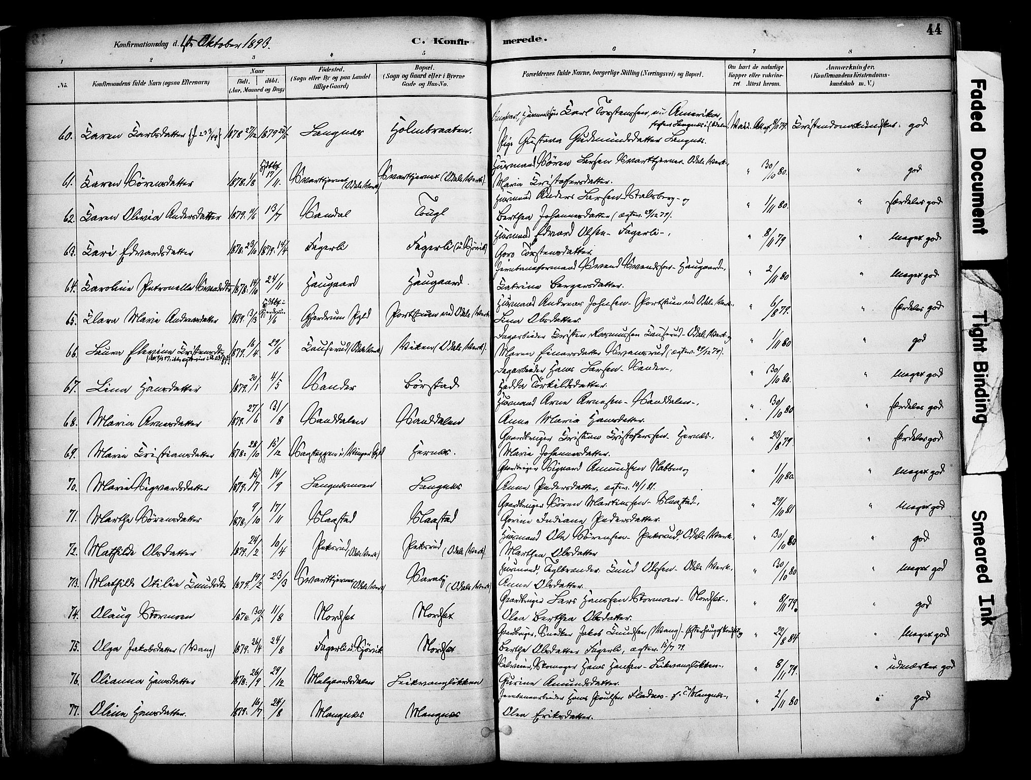 Sør-Odal prestekontor, AV/SAH-PREST-030/H/Ha/Haa/L0007: Parish register (official) no. 7, 1886-1925, p. 44