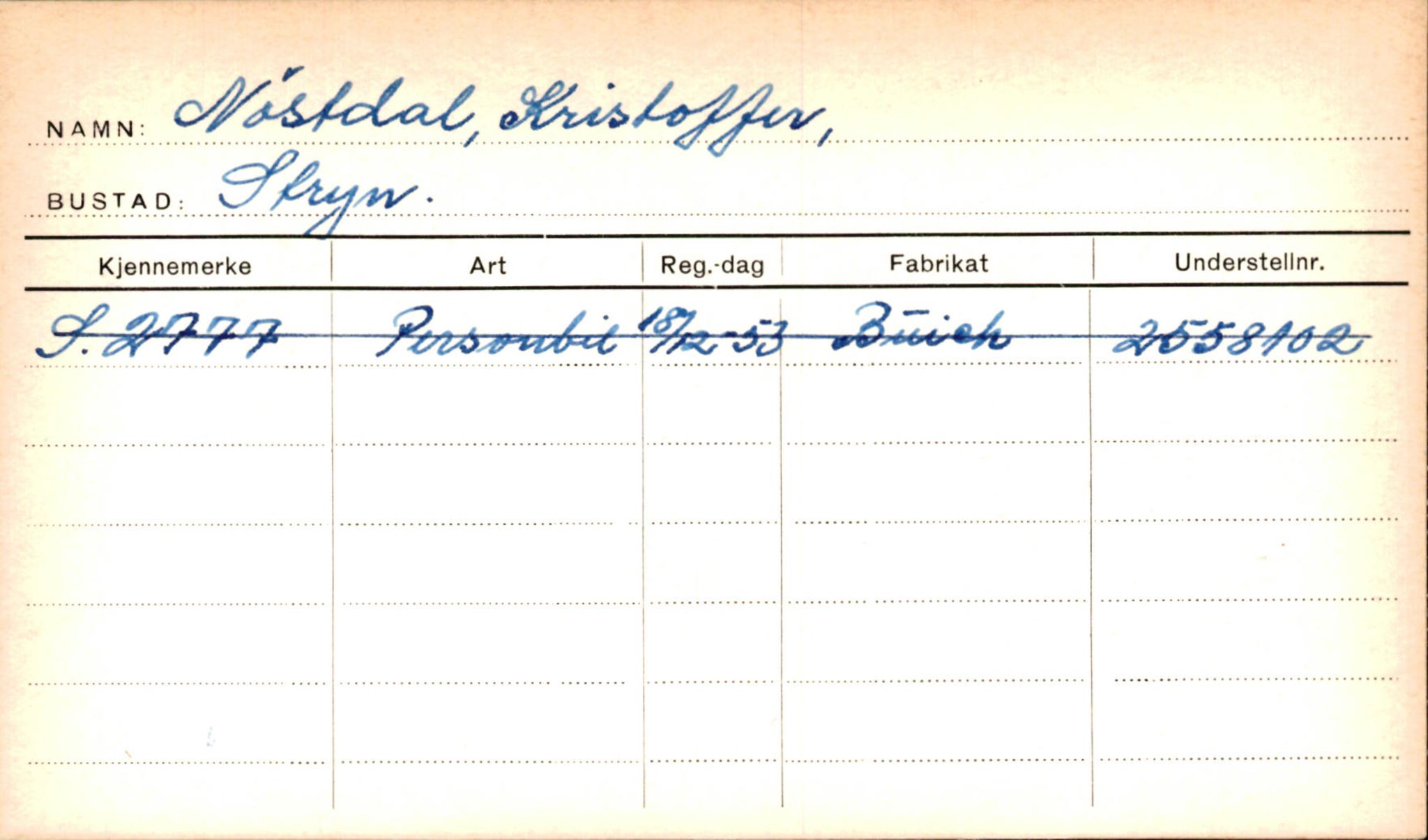 Statens vegvesen, Sogn og Fjordane vegkontor, SAB/A-5301/4/F/L0001D: Eigarregister Fjordane til 1.6.1961, 1930-1961, p. 1041