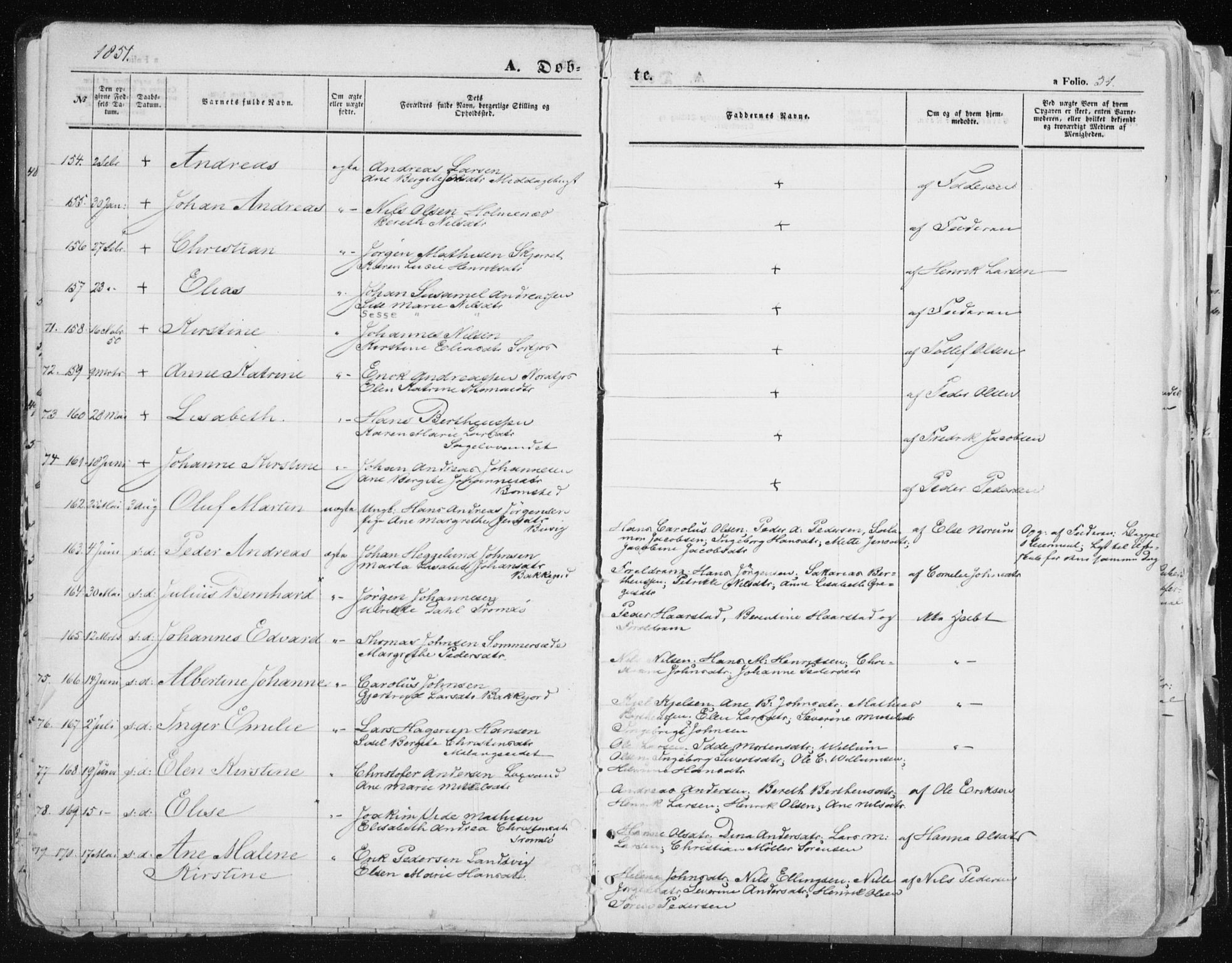Tromsø sokneprestkontor/stiftsprosti/domprosti, SATØ/S-1343/G/Ga/L0010kirke: Parish register (official) no. 10, 1848-1855, p. 51