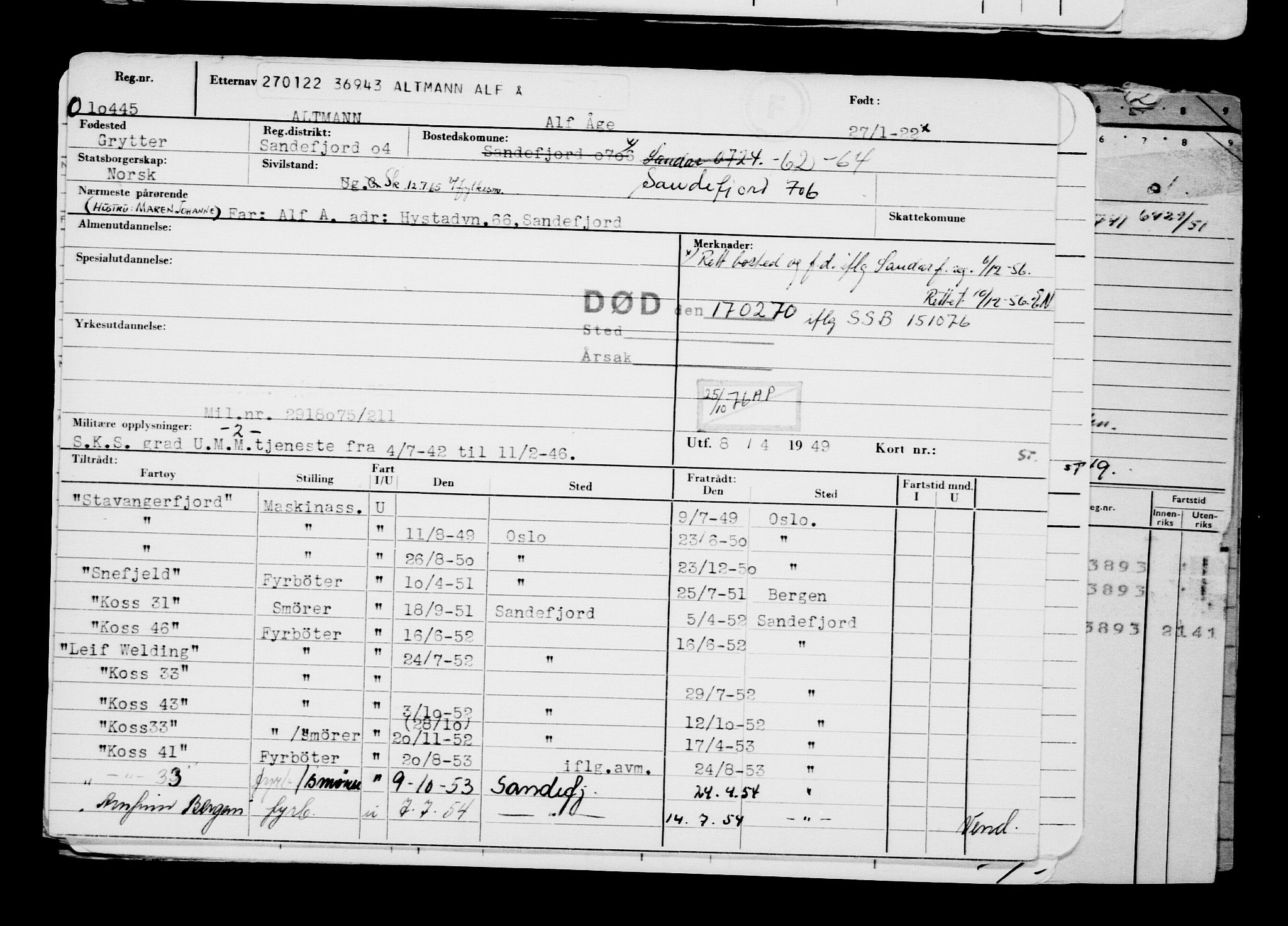 Direktoratet for sjømenn, AV/RA-S-3545/G/Gb/L0202: Hovedkort, 1922, p. 352