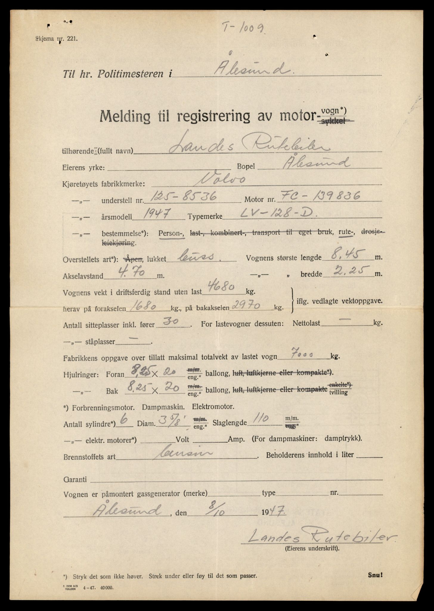 Møre og Romsdal vegkontor - Ålesund trafikkstasjon, AV/SAT-A-4099/F/Fe/L0042: Registreringskort for kjøretøy T 13906 - T 14079, 1927-1998, p. 1301