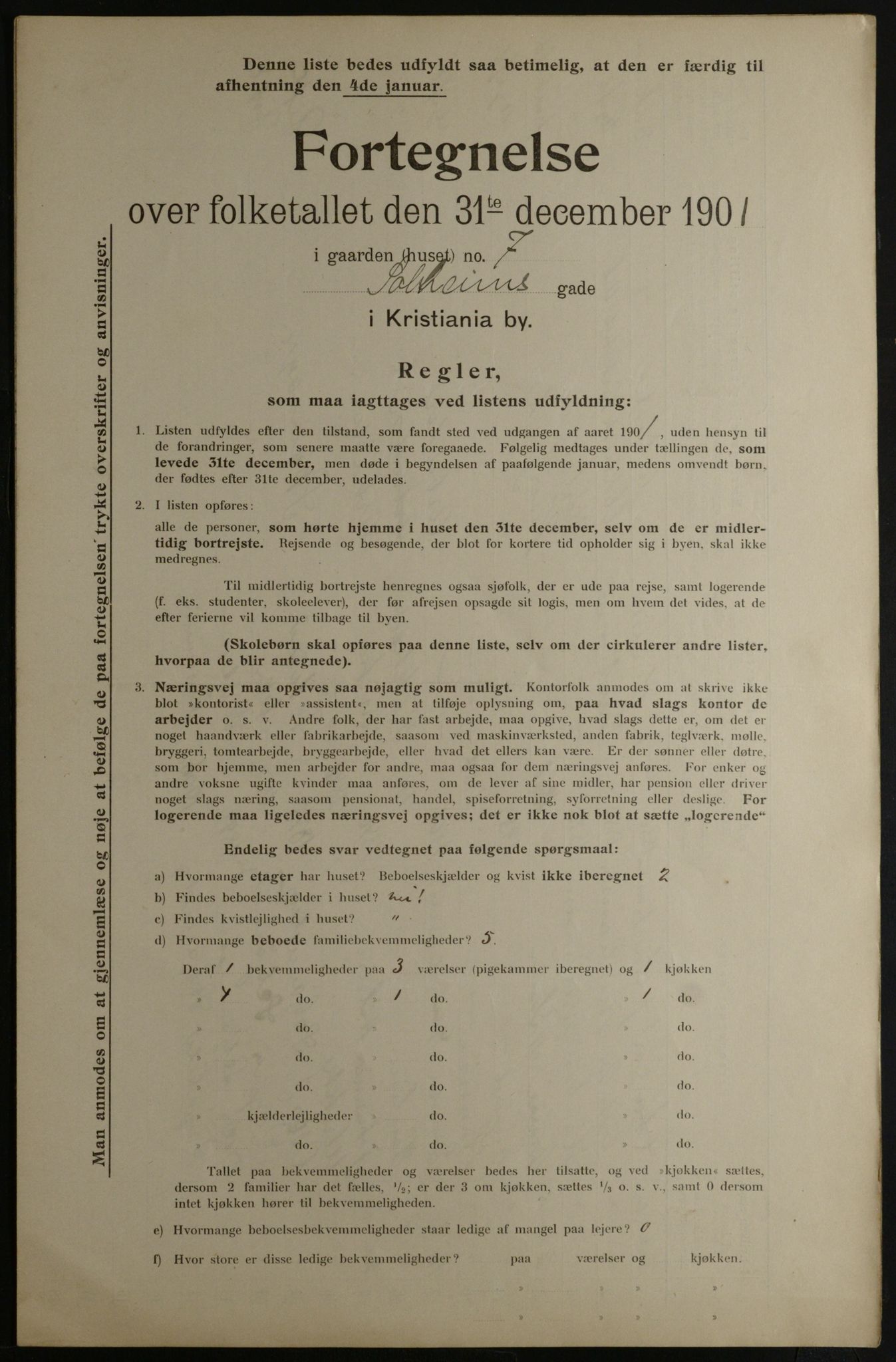 OBA, Municipal Census 1901 for Kristiania, 1901, p. 15335