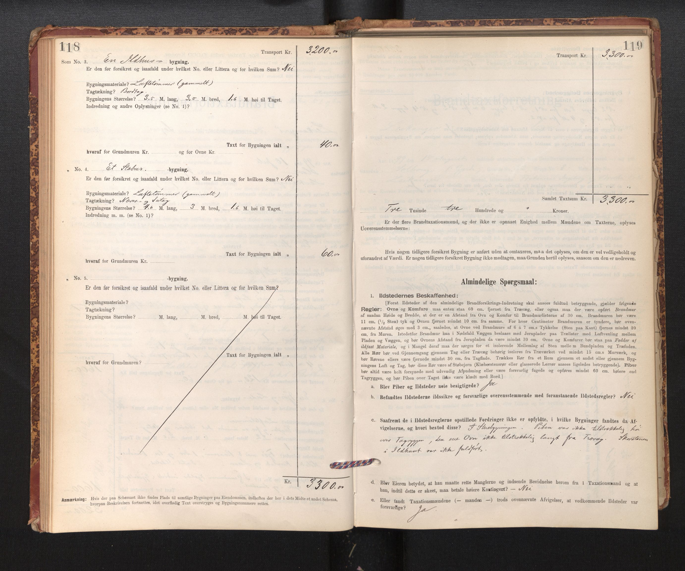 Lensmannen i Leikanger, AV/SAB-A-29201/0012/L0004: Branntakstprotokoll, skjematakst, 1894-1903, p. 118-119