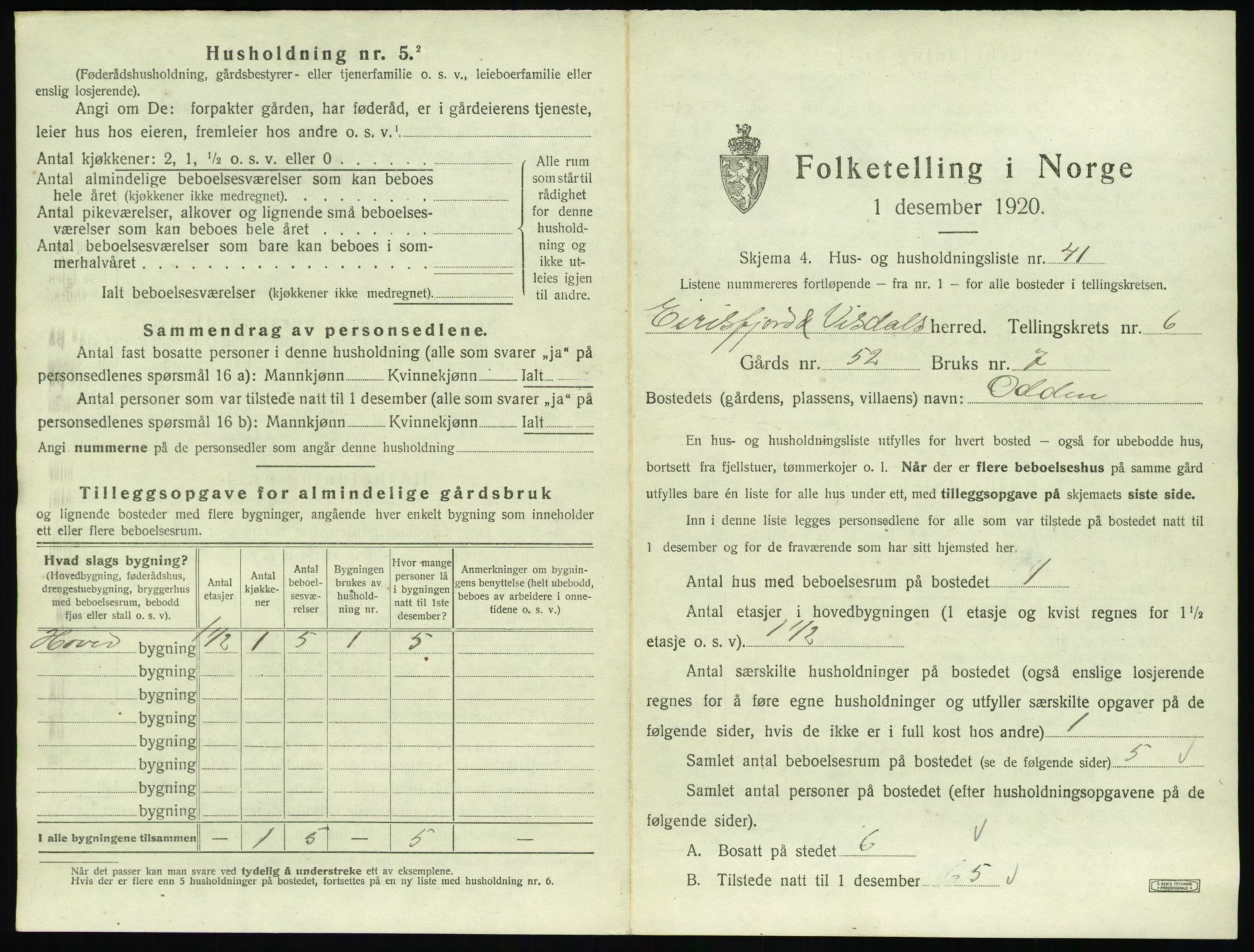 SAT, 1920 census for Eresfjord og Vistdal, 1920, p. 659