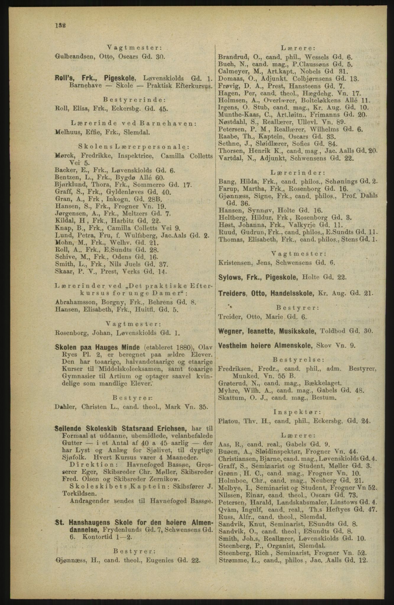 Kristiania/Oslo adressebok, PUBL/-, 1904, p. 132