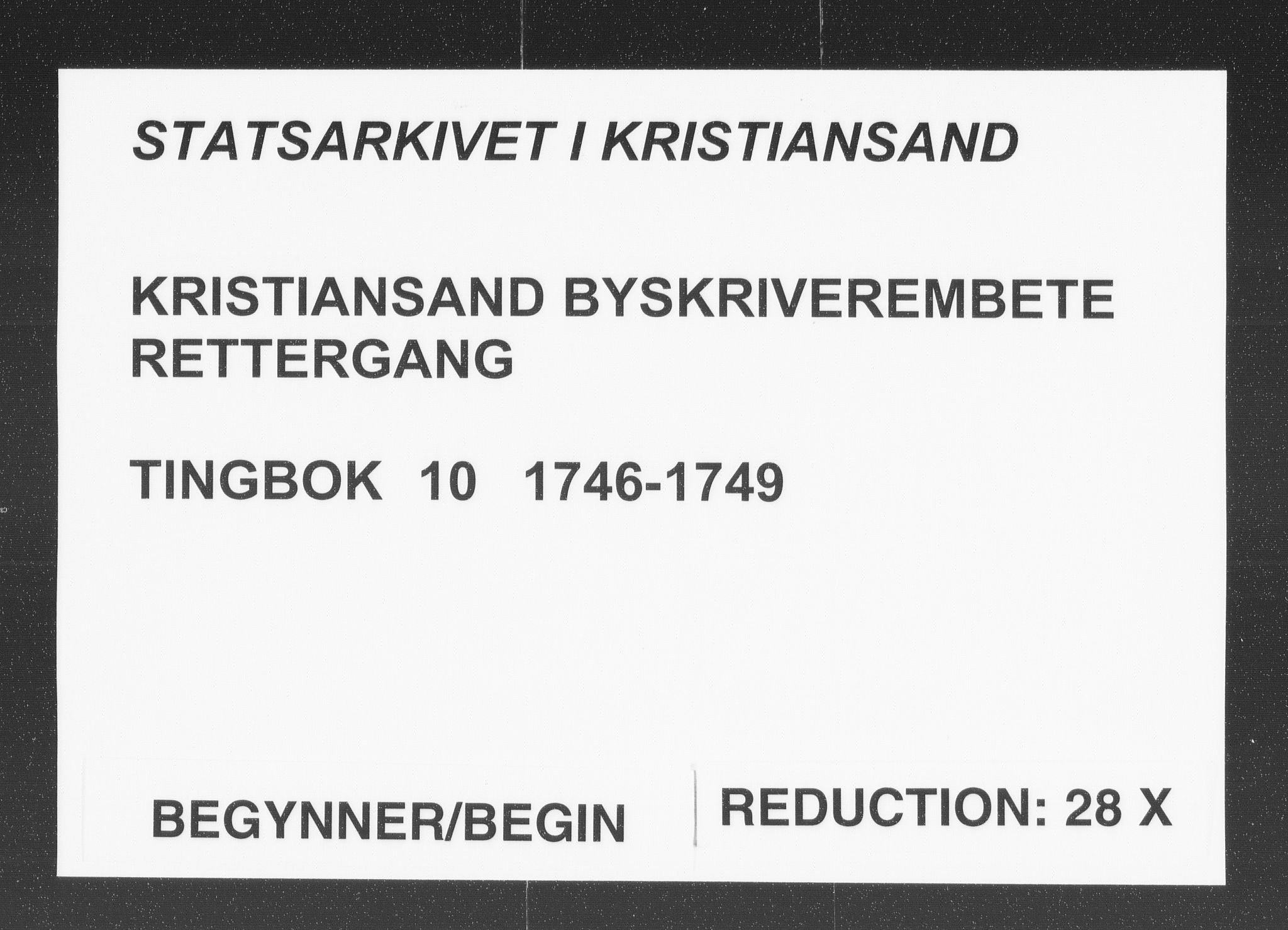 Kristiansand byrett, AV/SAK-1223-0001/F/Fa/L0011: Bytingsprotokoll nr. 10, 1746-1749