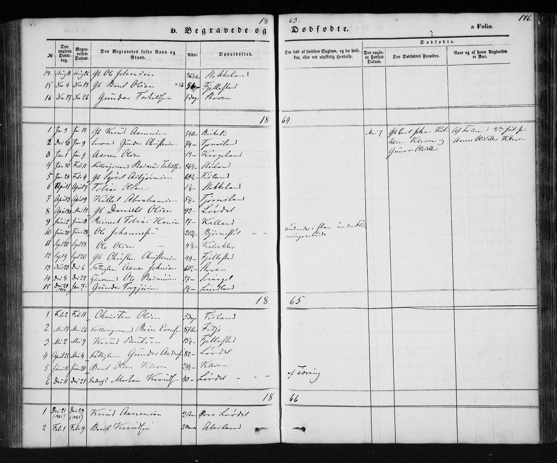 Holum sokneprestkontor, SAK/1111-0022/F/Fa/Fab/L0005: Parish register (official) no. A 5, 1847-1874, p. 176