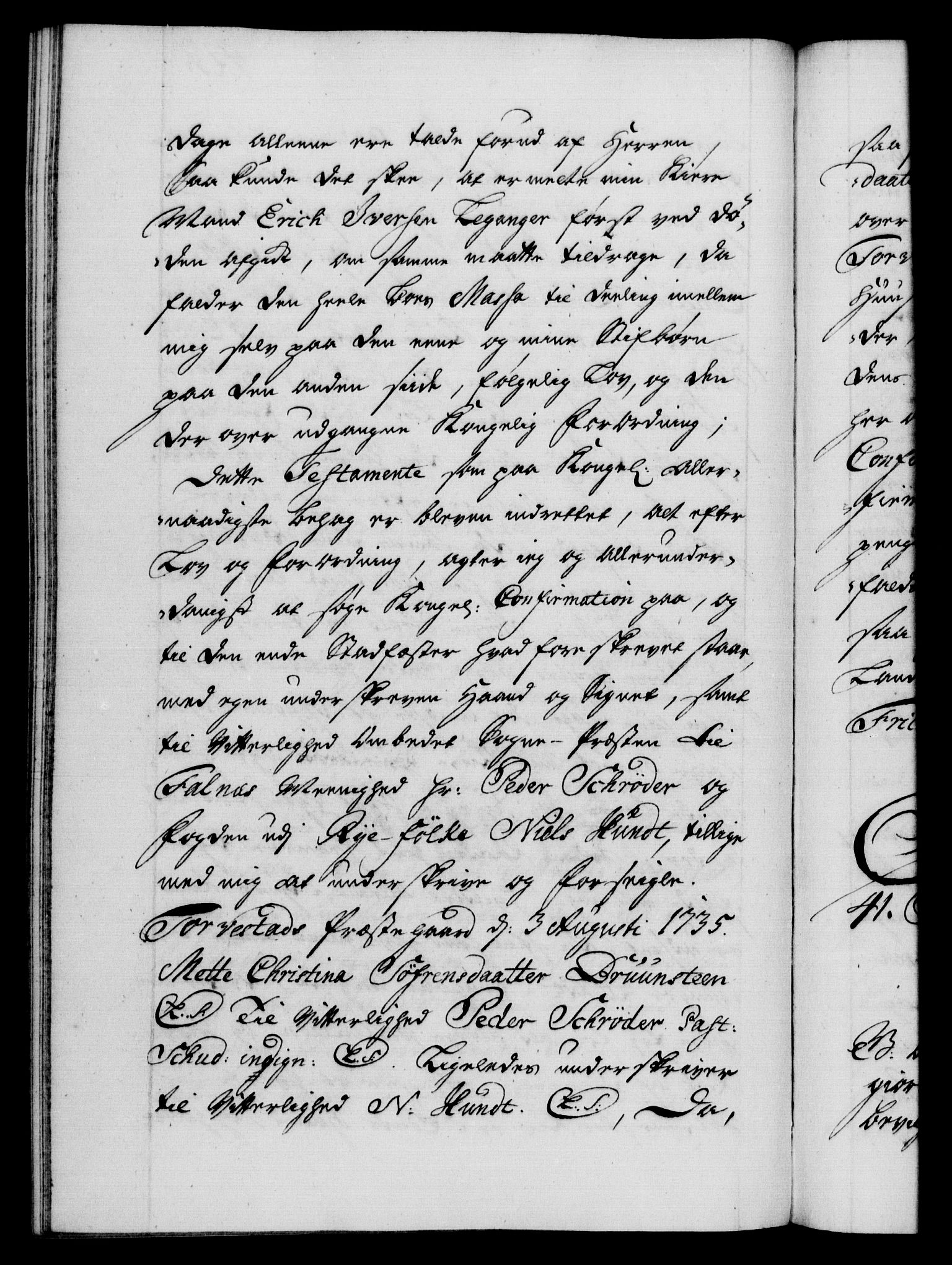 Danske Kanselli 1572-1799, RA/EA-3023/F/Fc/Fca/Fcaa/L0029: Norske registre, 1735-1736, p. 427b