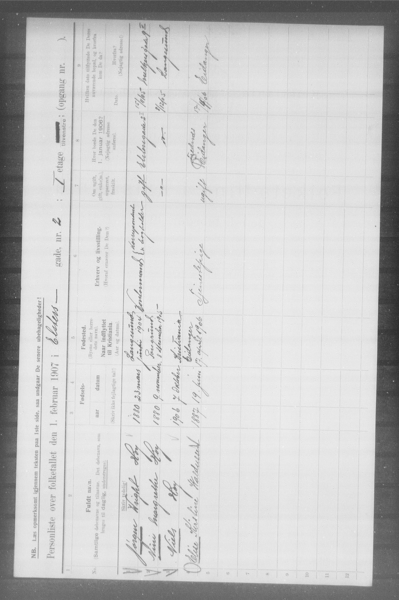 OBA, Municipal Census 1907 for Kristiania, 1907, p. 10509