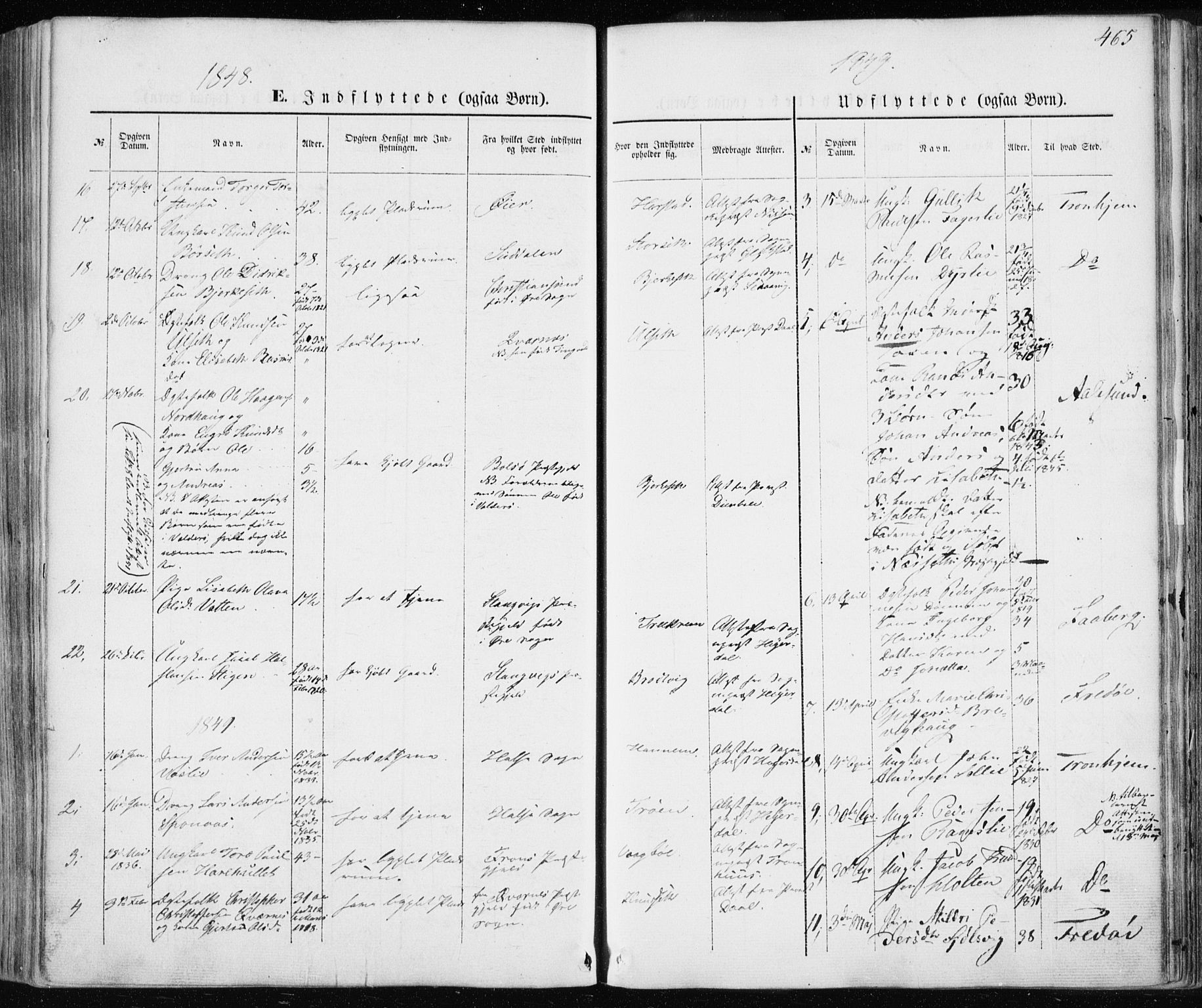 Ministerialprotokoller, klokkerbøker og fødselsregistre - Møre og Romsdal, AV/SAT-A-1454/586/L0984: Parish register (official) no. 586A10, 1844-1856, p. 465