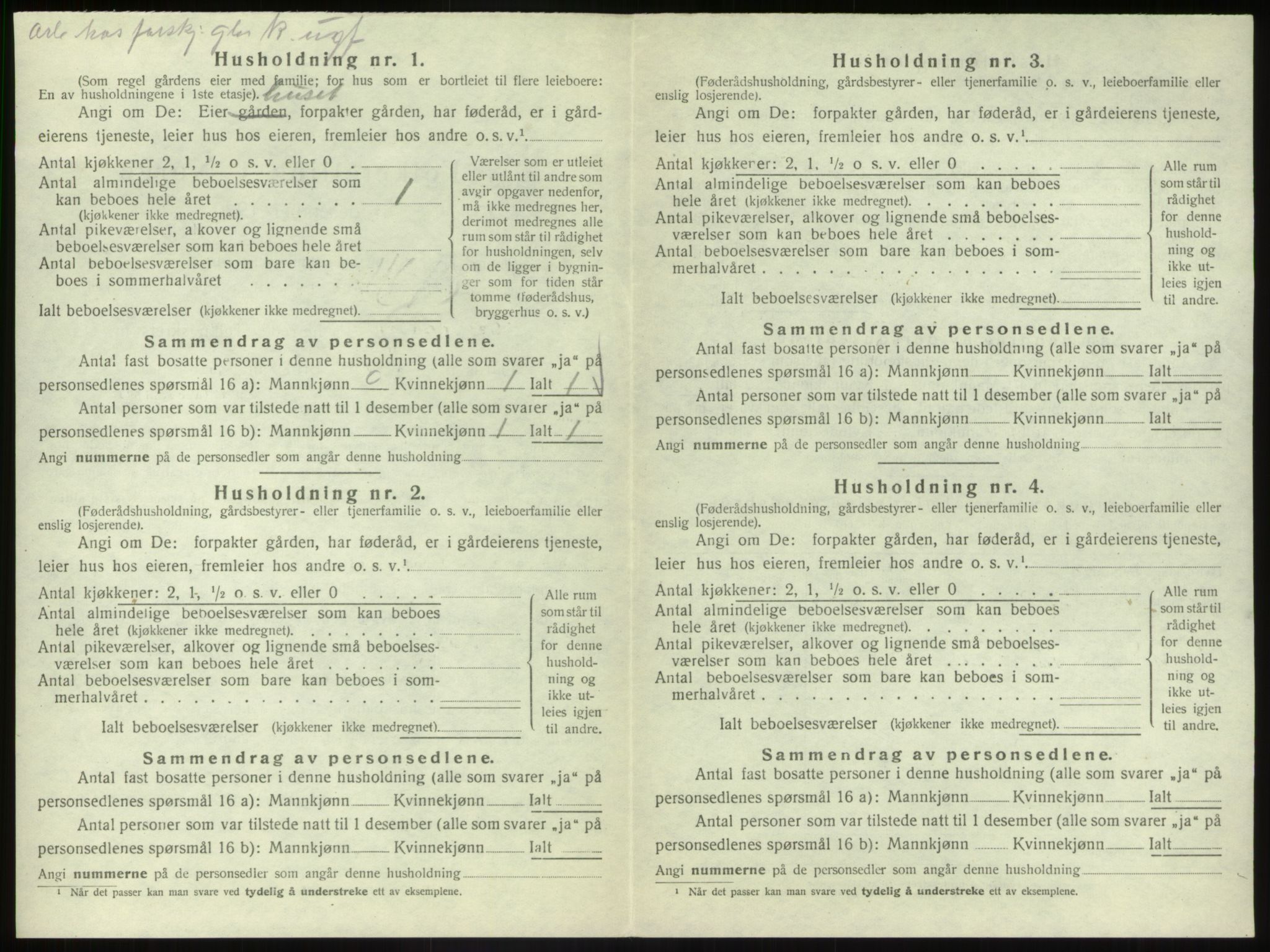 SAB, 1920 census for Vevring, 1920, p. 121