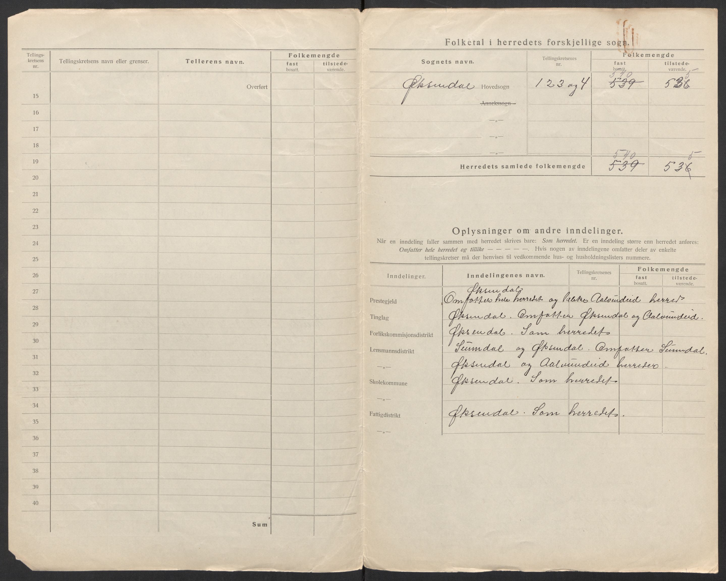 SAT, 1920 census for Øksendal, 1920, p. 7