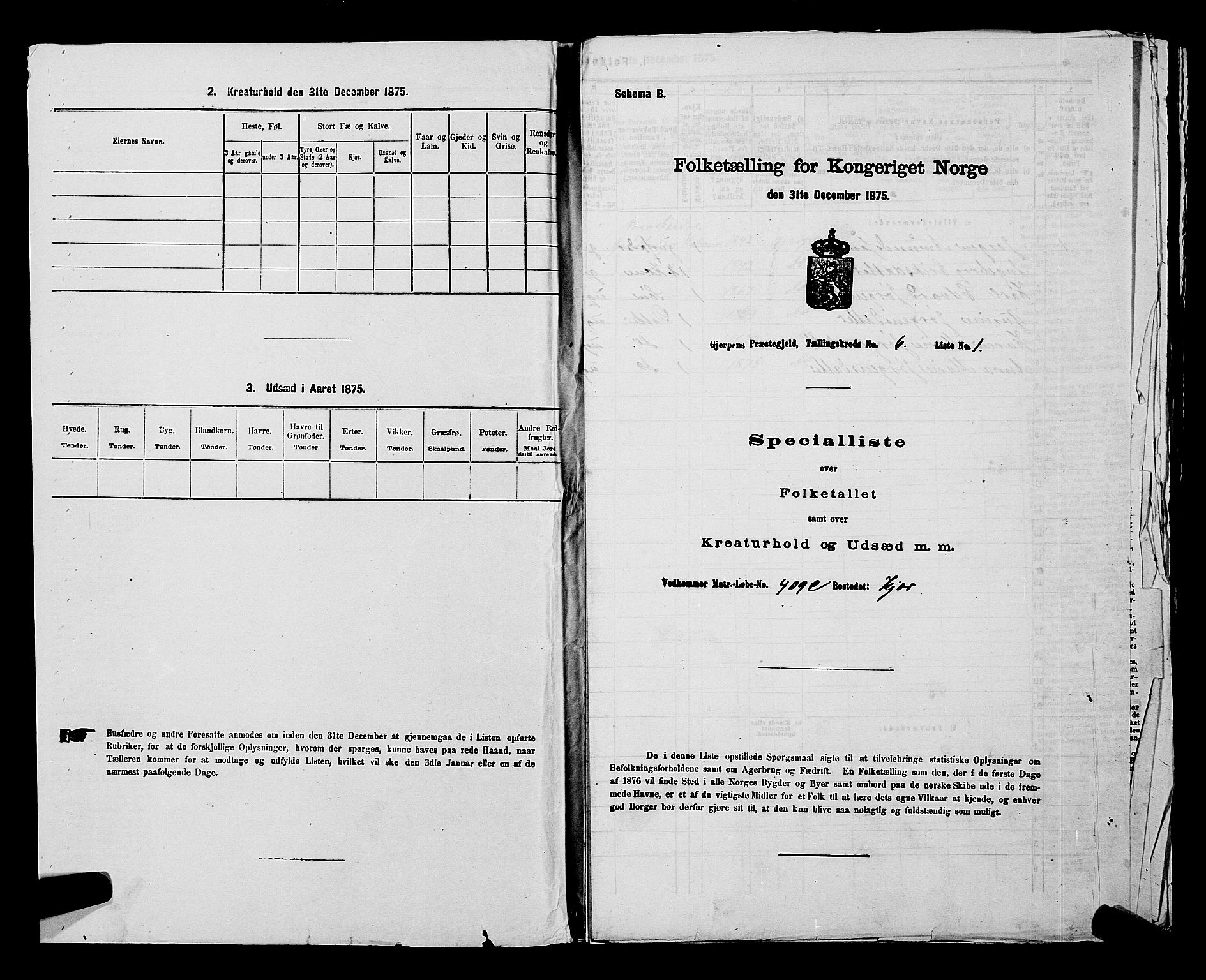 SAKO, 1875 census for 0812P Gjerpen, 1875, p. 723