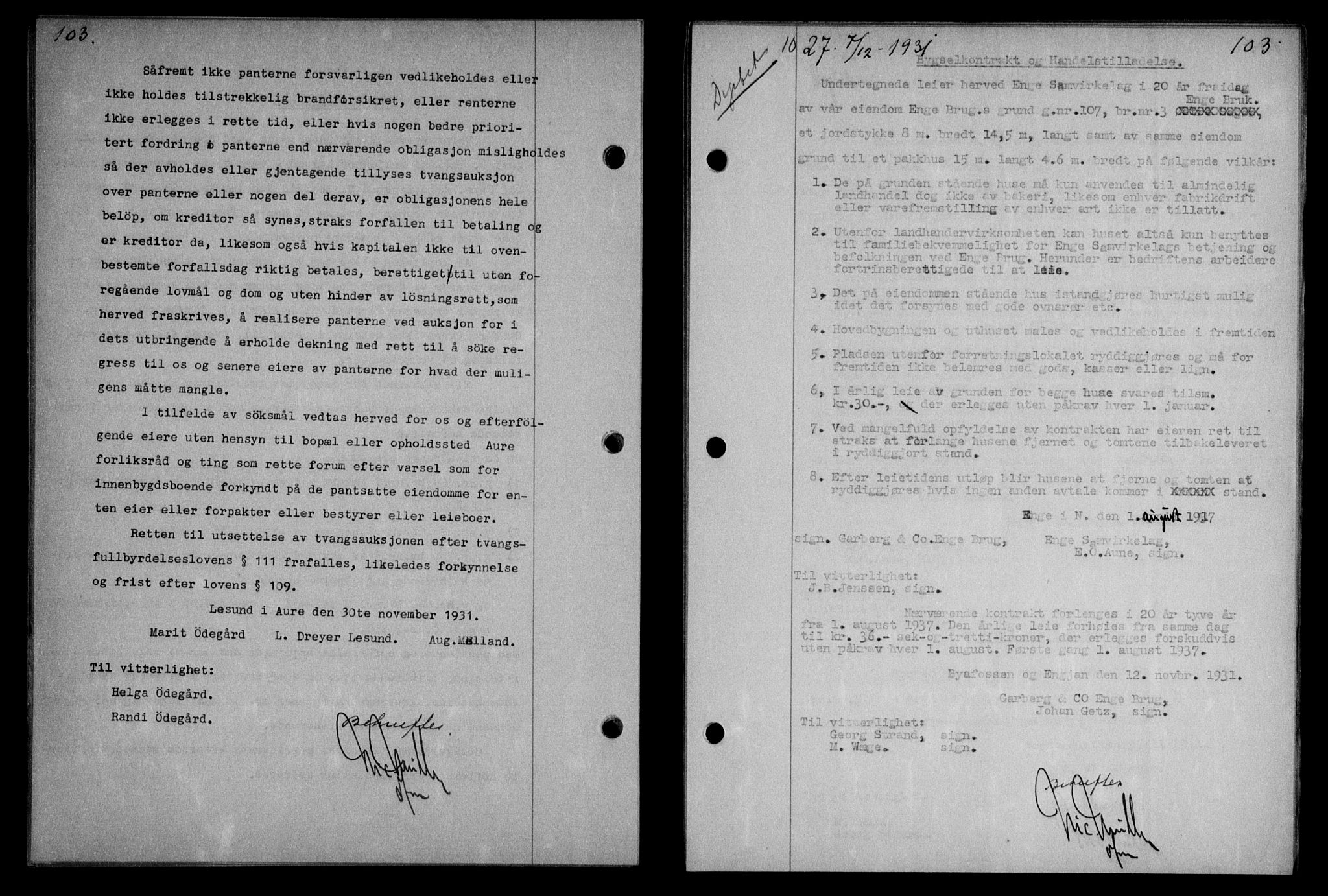 Nordmøre sorenskriveri, AV/SAT-A-4132/1/2/2Ca: Mortgage book no. 64, 1931-1932, Deed date: 07.12.1931