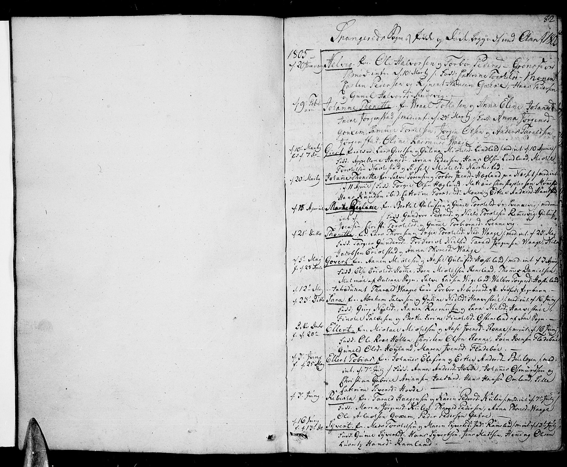 Sør-Audnedal sokneprestkontor, SAK/1111-0039/F/Fa/Fab/L0004: Parish register (official) no. A 4 /2, 1805-1815, p. 82